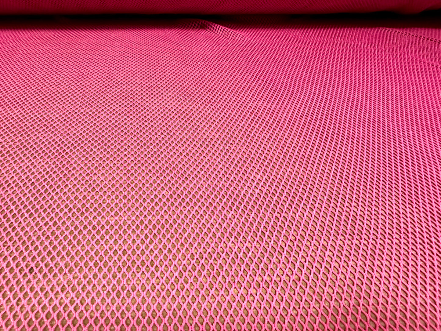 Stretch fishnet mesh jersey fabric, per metre - plain - bright pink