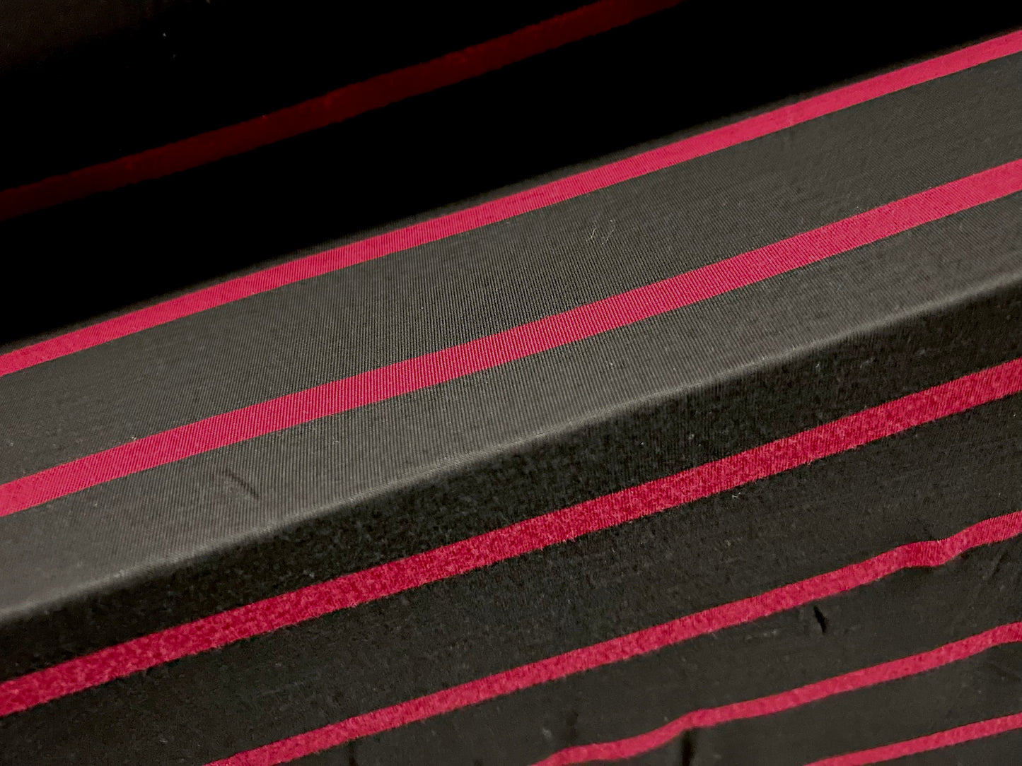 Viscose spandex stretch single jersey fabric, per metre - stripe - black & blood red