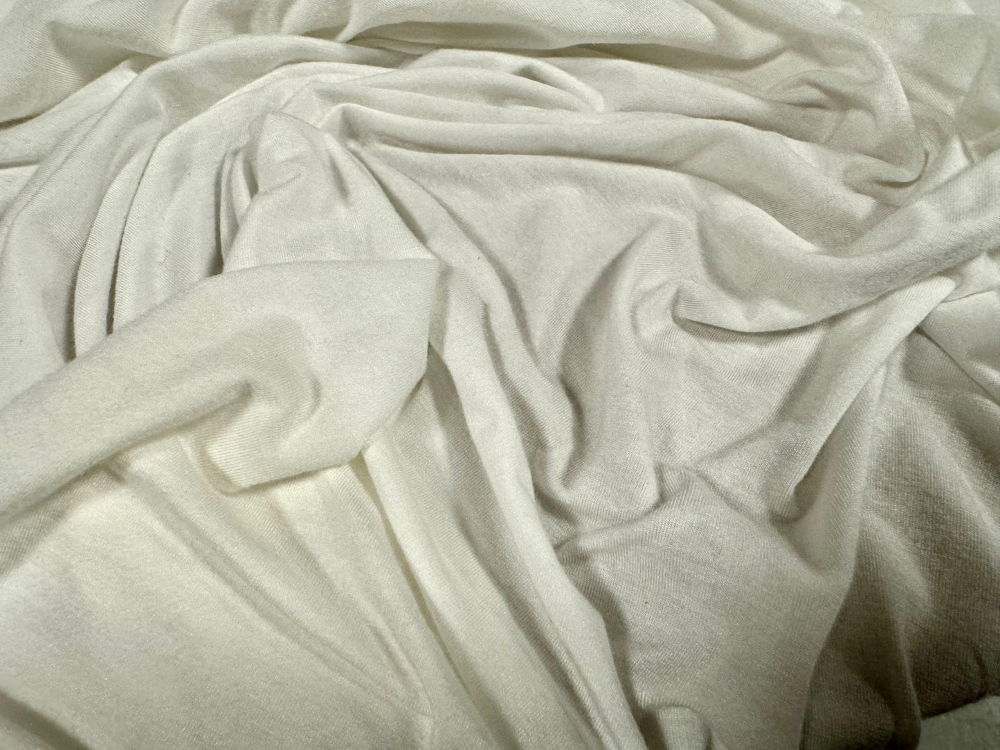 Super stretch viscose spandex single jersey fabric, per metre - plain - white