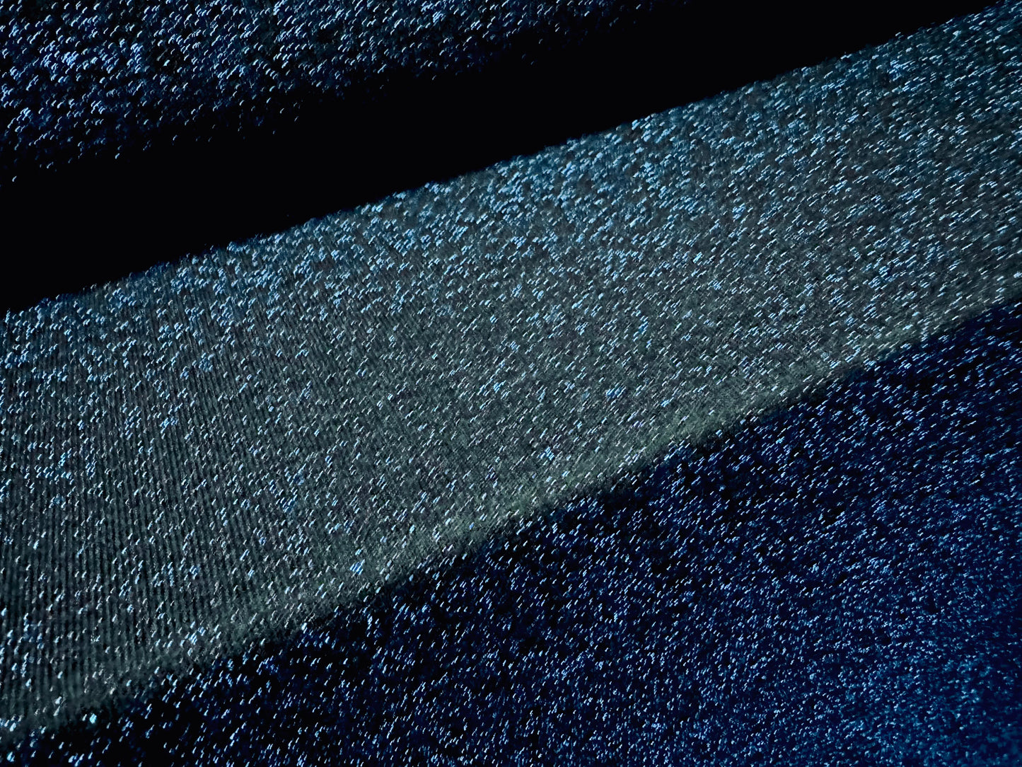 Metallic lurex stretch spandex jersey fabric, per metre - cobalt blue on black