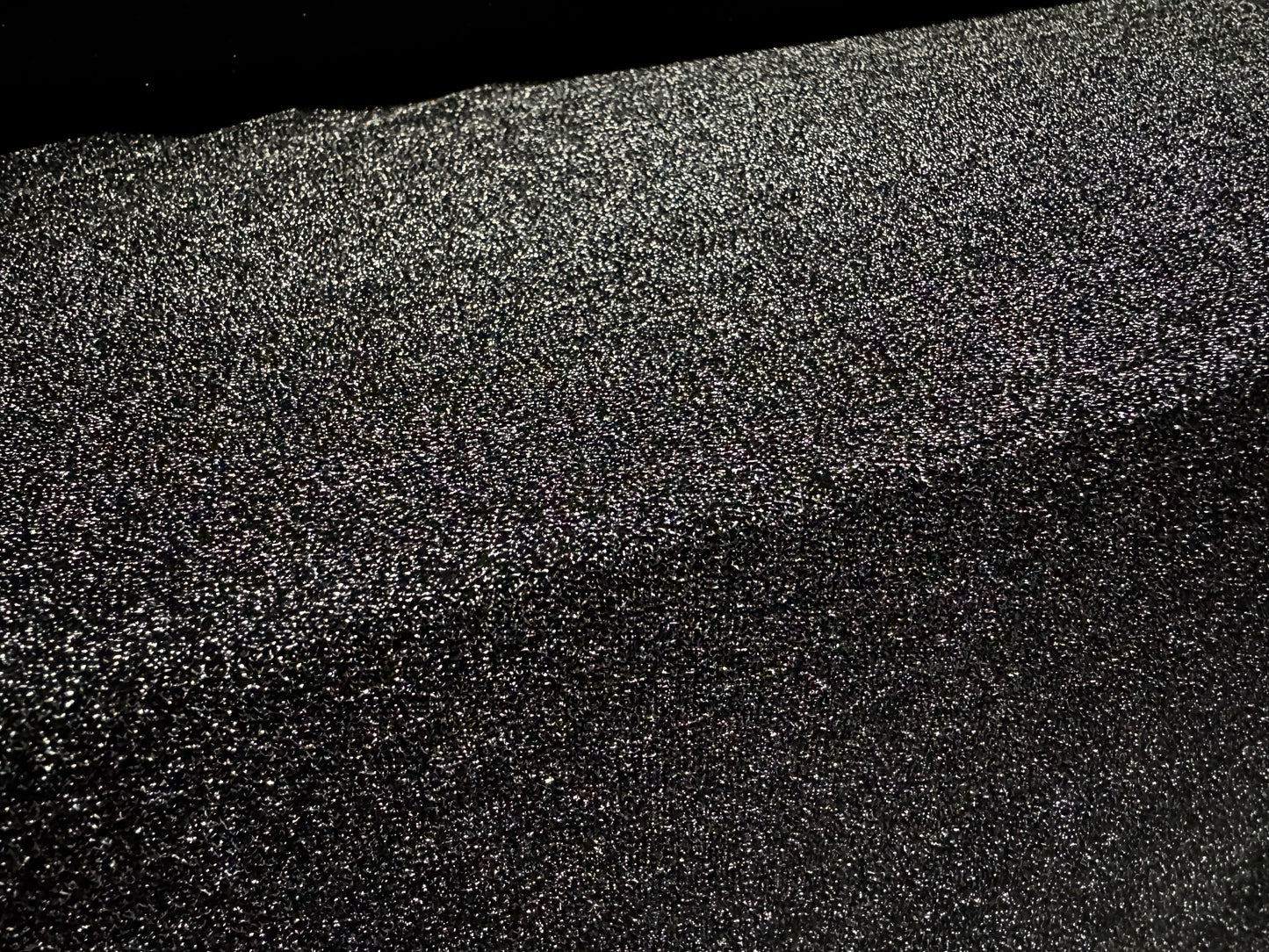 Metallic stretch single jersey fabric, per metre - black with silver lurex