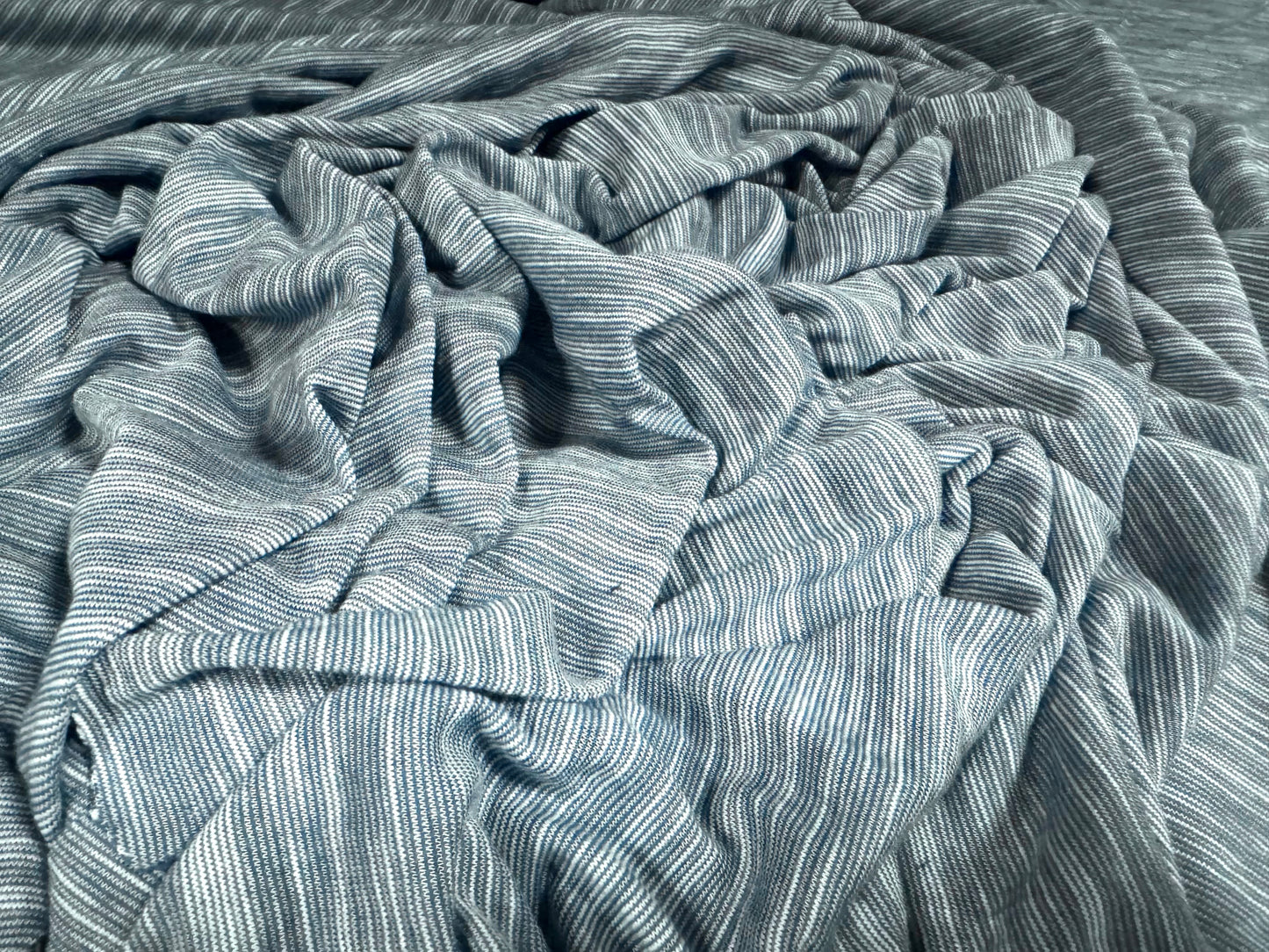 Melange slub single jersey fashion fabric, per metre - denim blue
