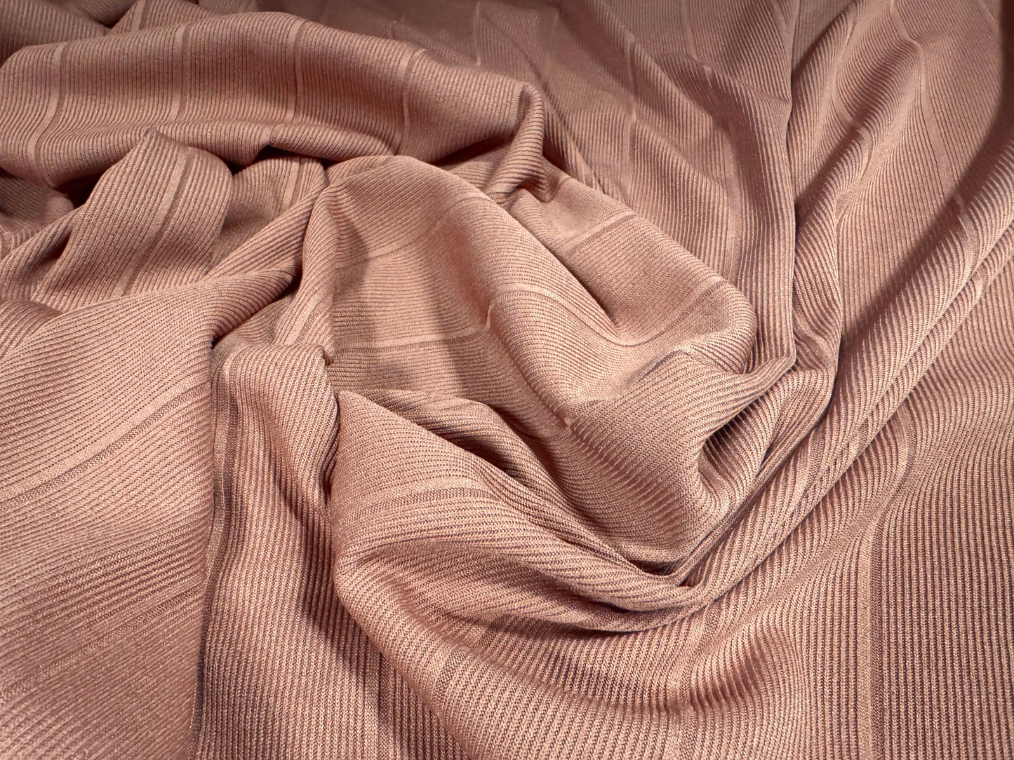 Bandage rib bodycon spandex stretch jersey fabric, per metre - old Rose pink
