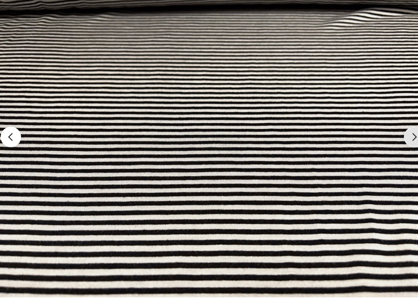 Soft handle single jersey fabric, per metre - pinstripe - black & ivory
