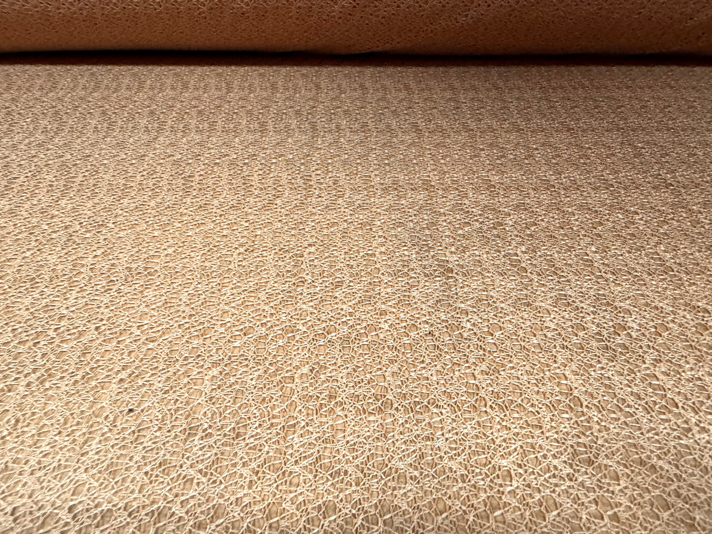 Lightweight crochet knit lace dress fabric, per metre - nude