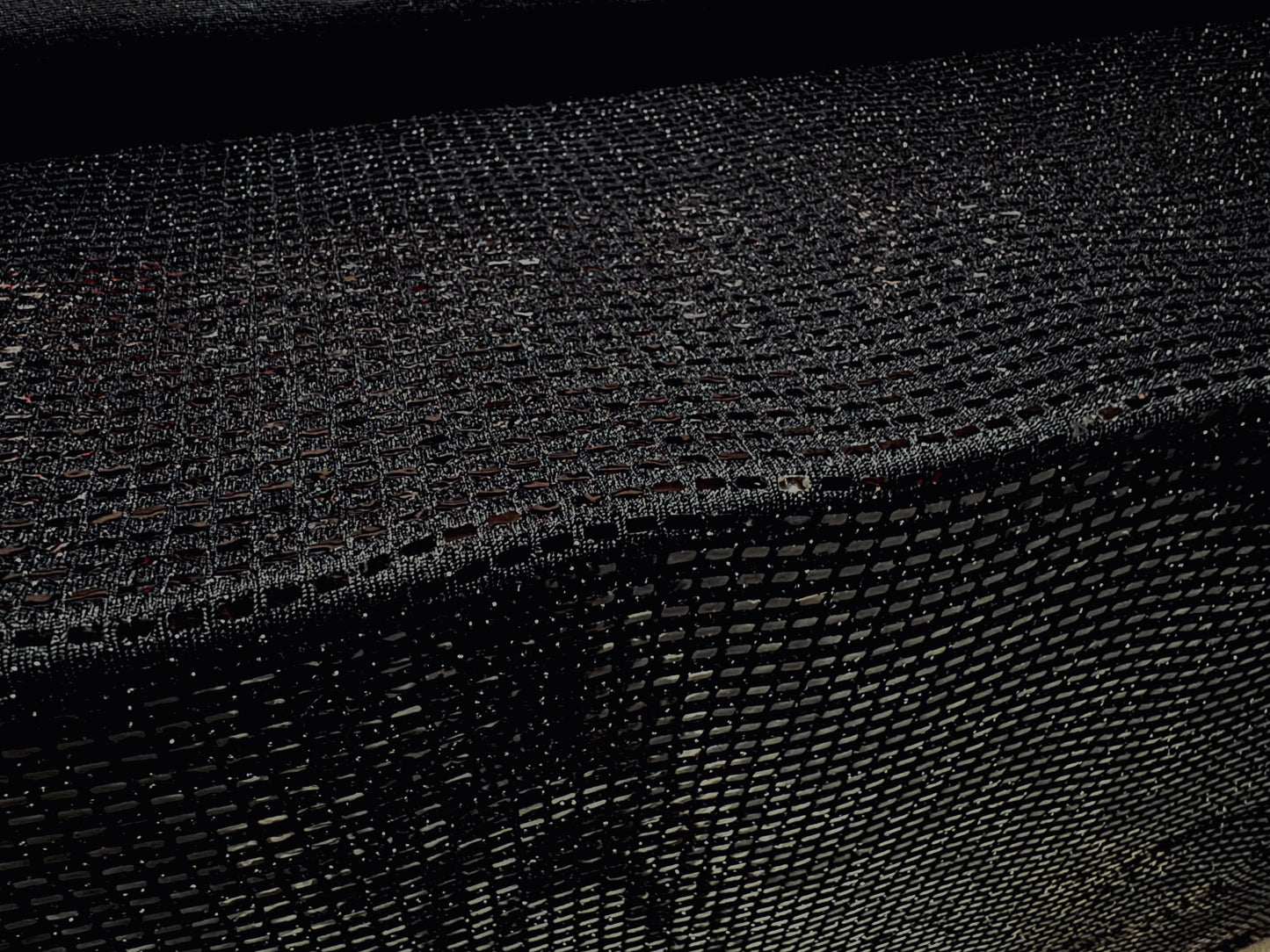 Metallic slinky stretch spandex jersey fabric, per metre - sequin wave design - black on black