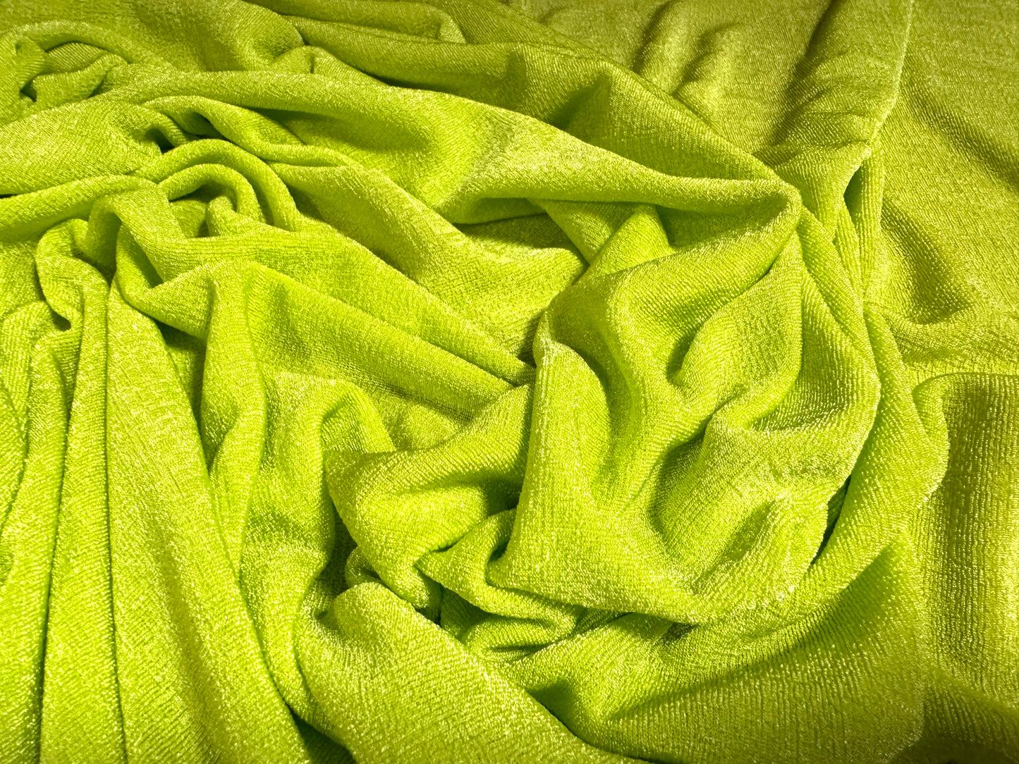 Slinky Stretch spandex jersey fabric, per metre - plain - acid lime