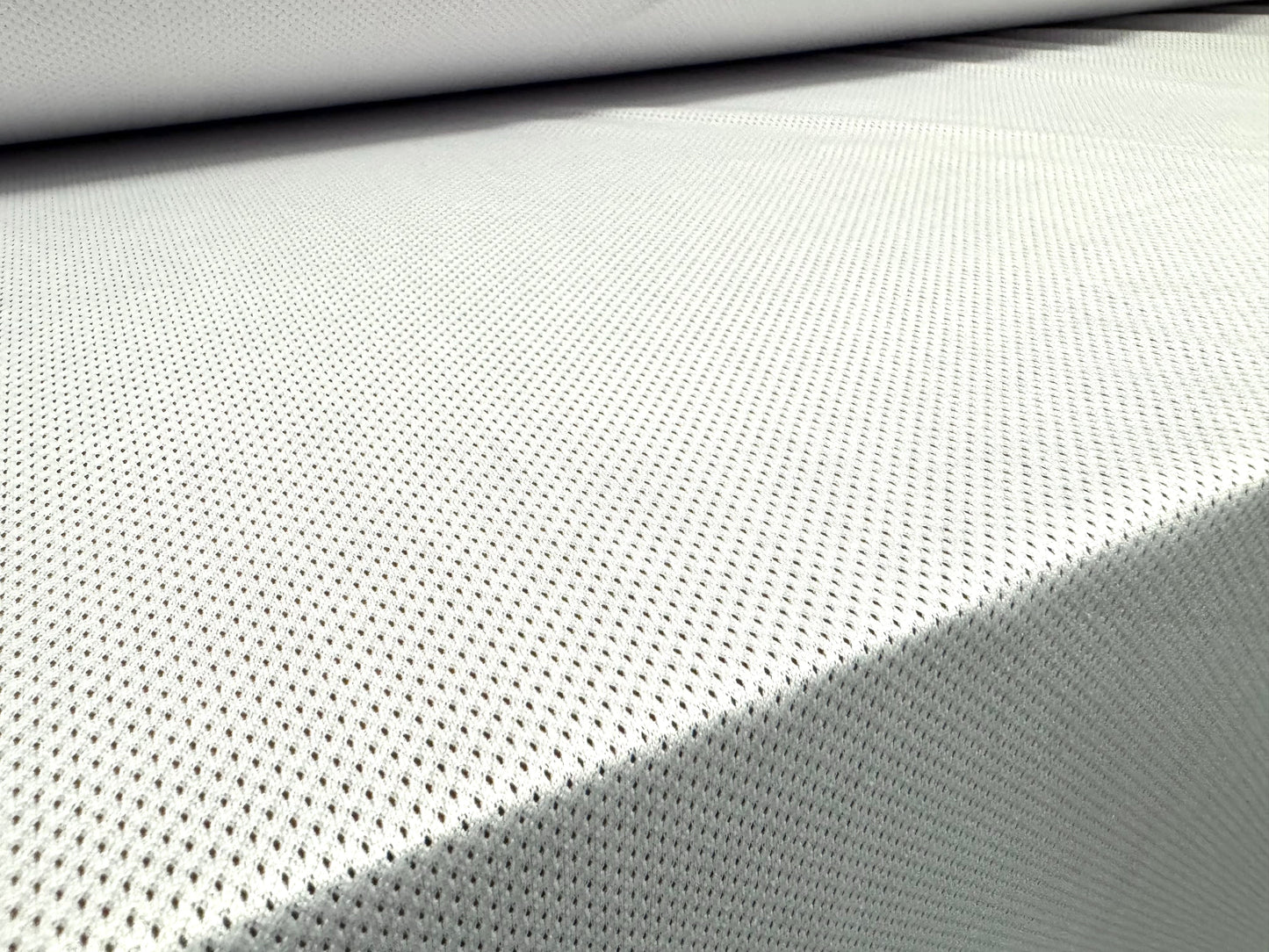 Birdseye airtex mesh eyelet fabric, per metre - plain - white