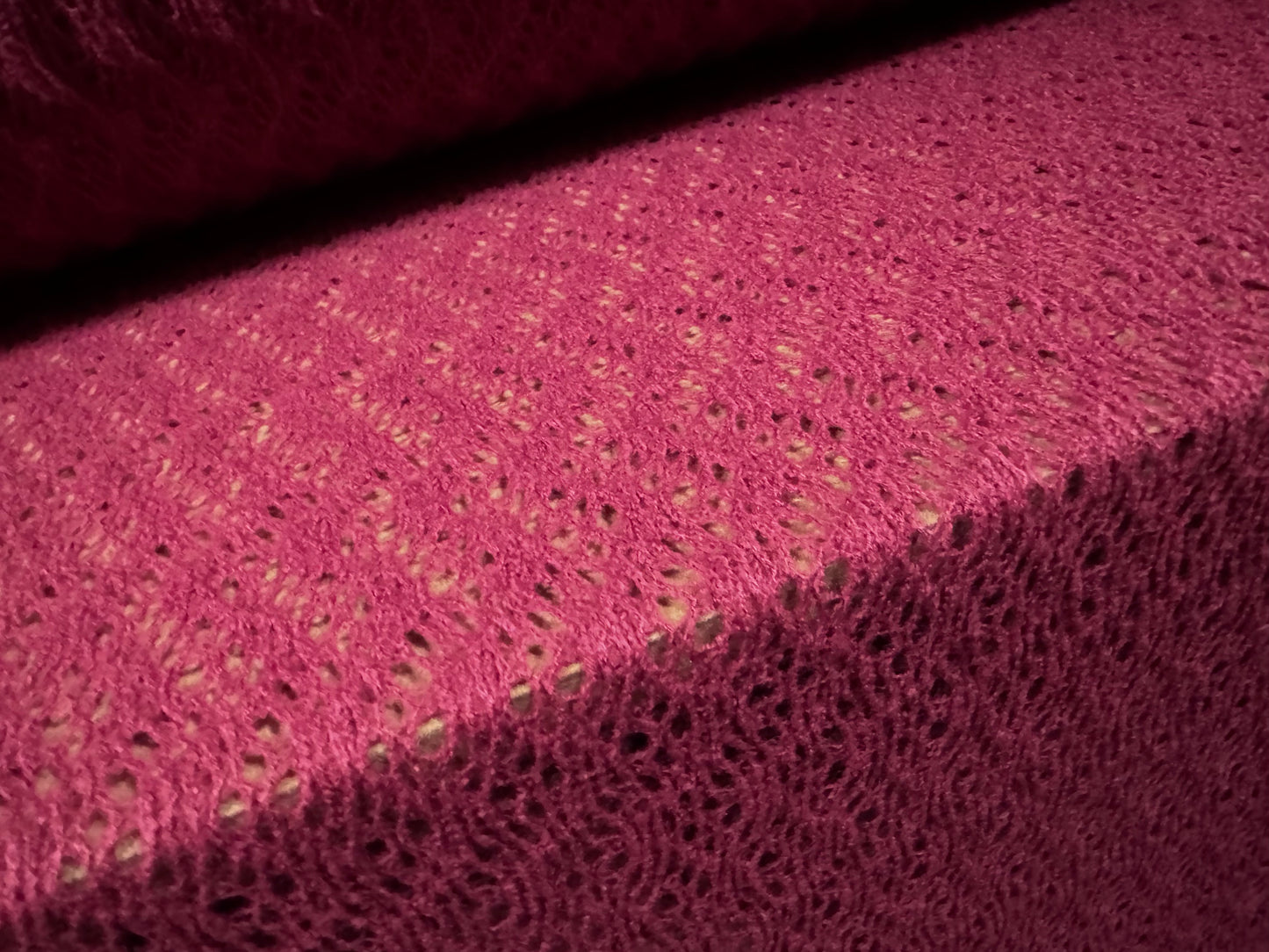Soft crochet knit fabric, per metre - magenta