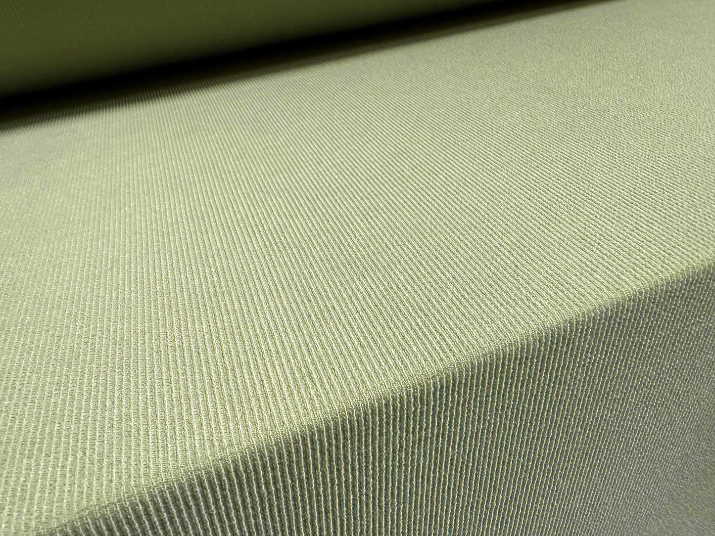 Powder touch rib stretch spandex jersey fabric, per metre - plain - sage green