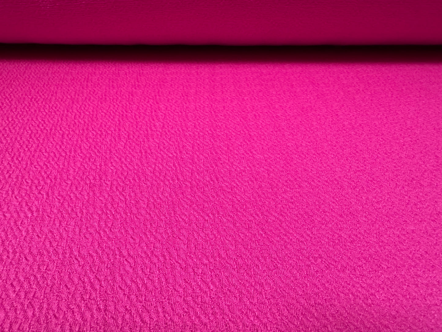 Orange Peel textured stretch spandex jersey fabric, per metre - plain - hot pink