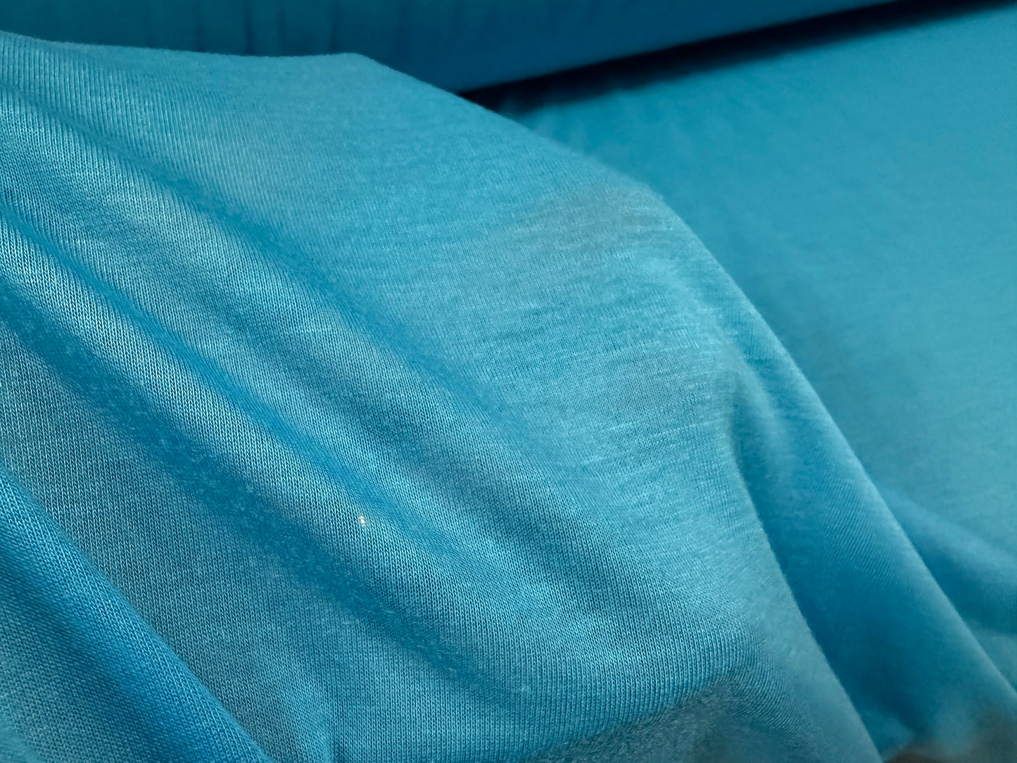 Lightweight single jersey fabric, per metre - plain - turquoise blue