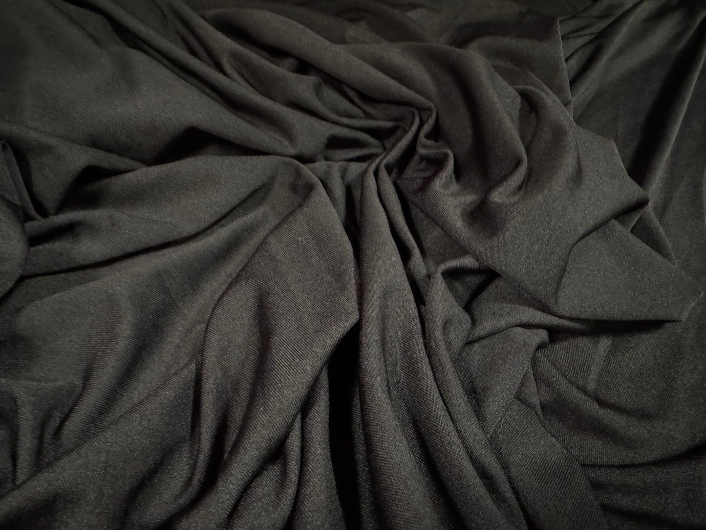Super stretch spandex single jersey fabric, per metre - plain - charcoal grey