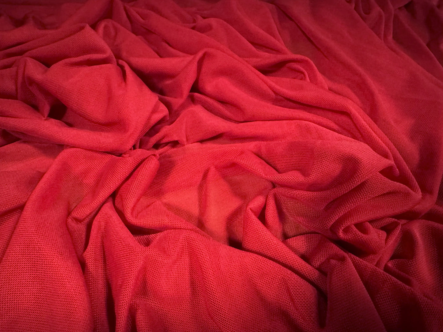 Power mesh net stretch spandex fabric, per metre - plain - Cardinal Red