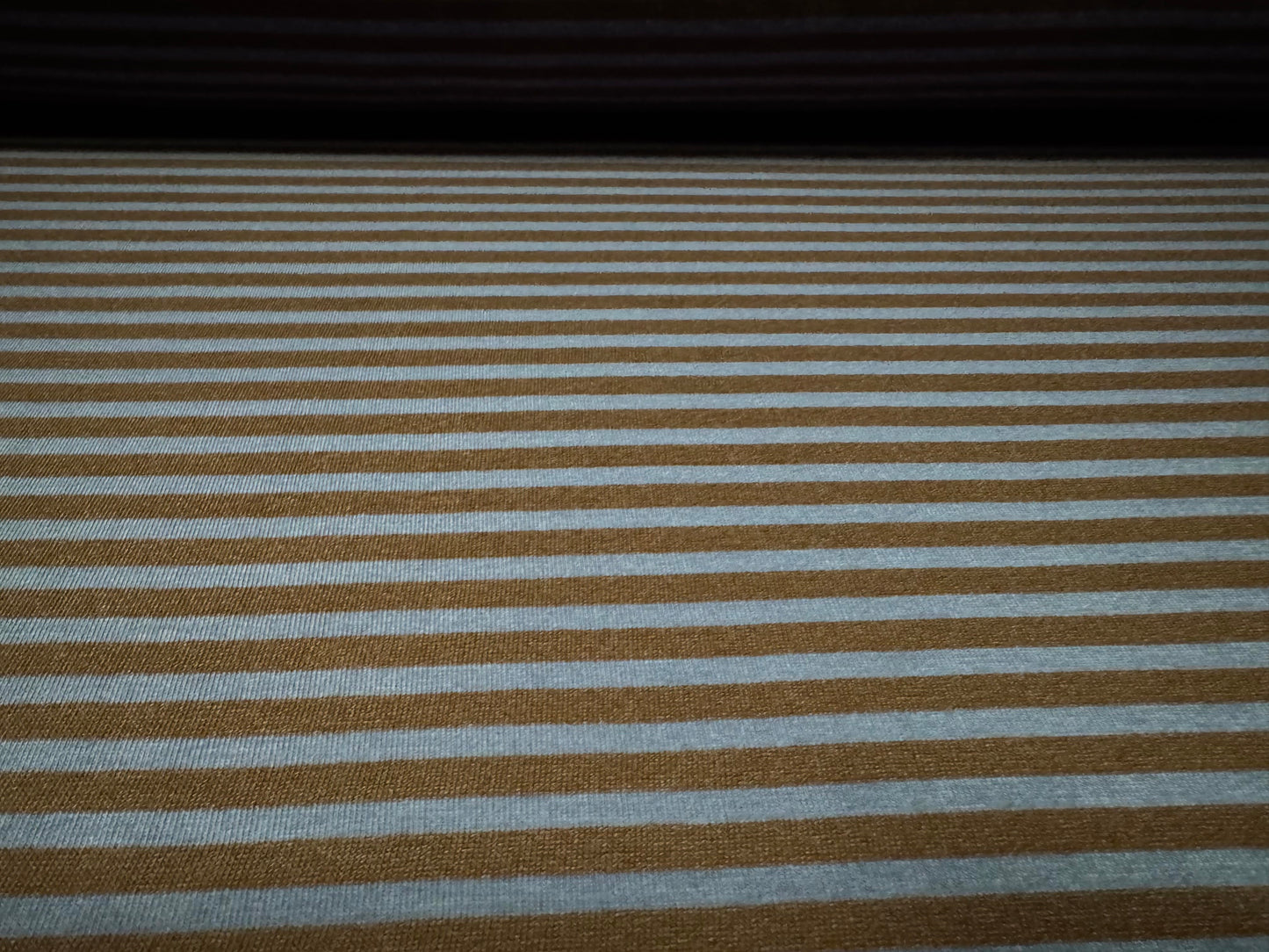 Viscose spandex stretch single jersey fabric, per metre - stripe - blue & brown