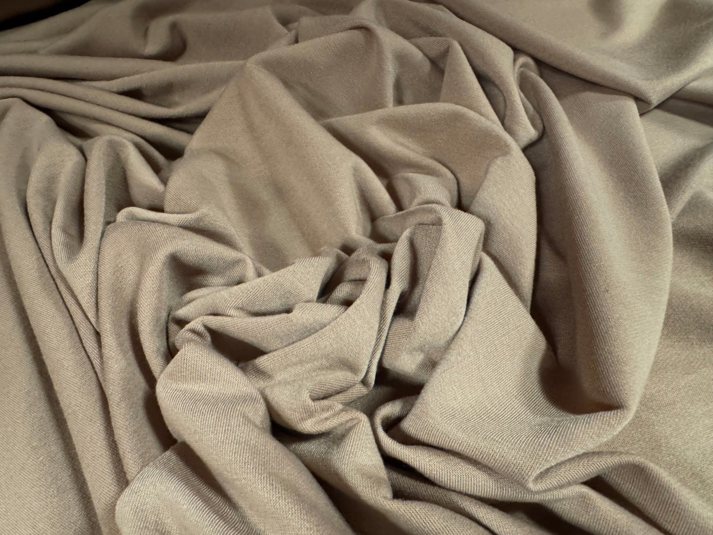 Soft handle loopback French Terry jersey fabric, per metre - Plain - wild mink