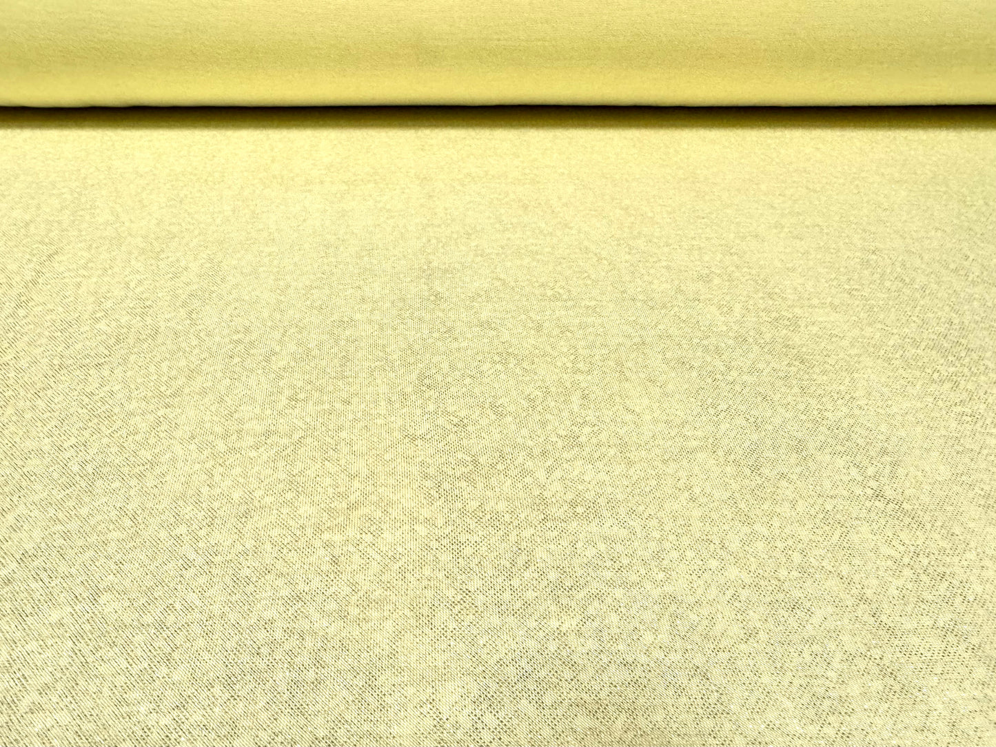 Viscose single jersey fashion fabric, per metre - metallic shimmer - lemon