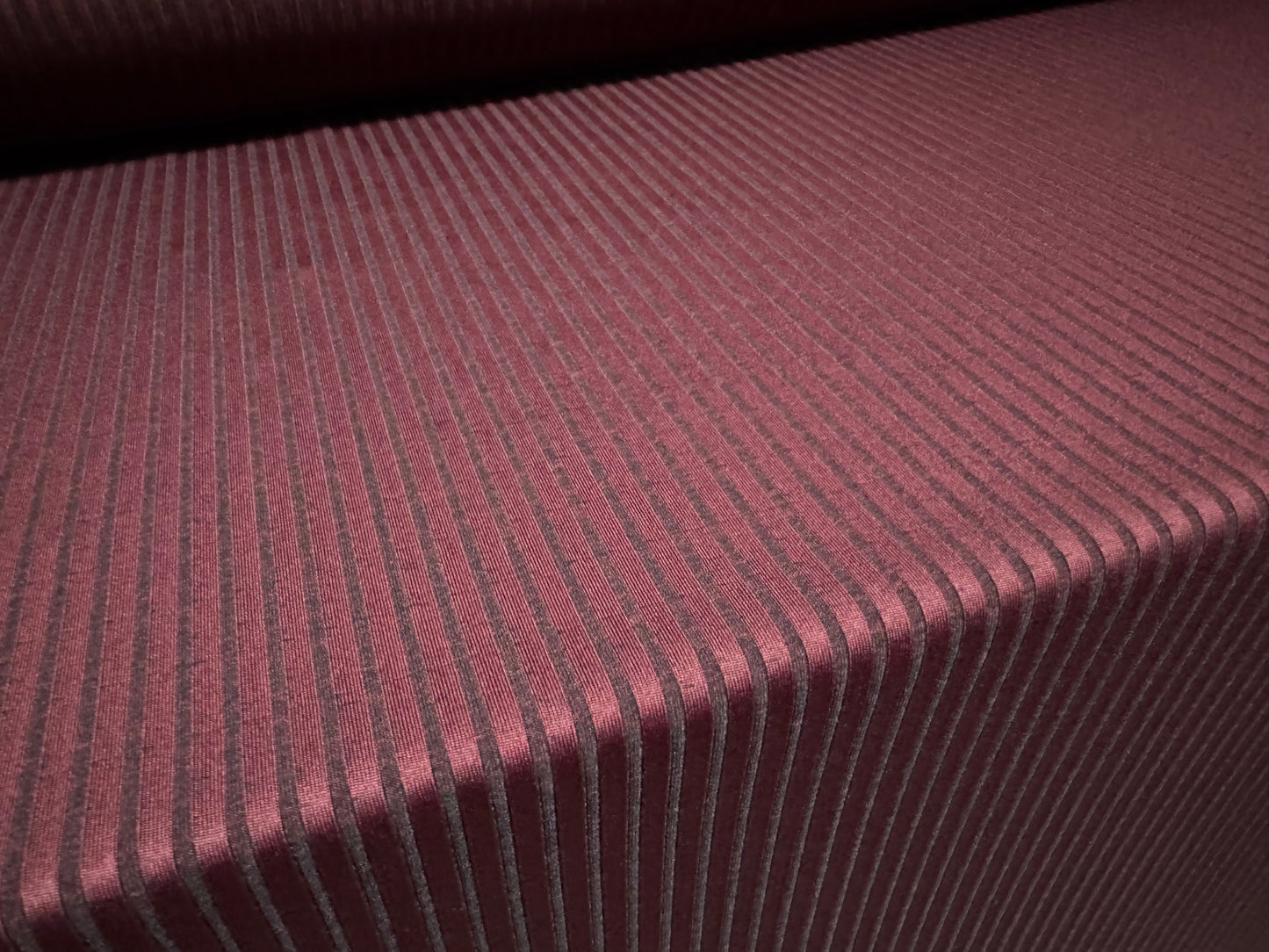 Spandex stretch rib jersey fabric, per metre - shadow stripe - burgundy