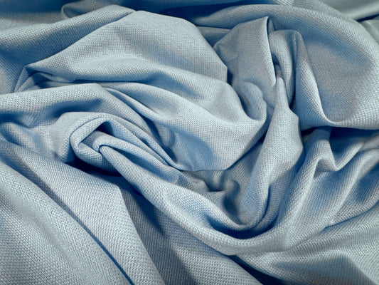 Cotton blend piqué jersey fabric, per metre - plain - Sky Blue