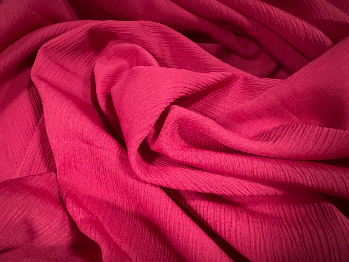 Treebark georgette woven dress fabric, per metre - plain - fuchsia