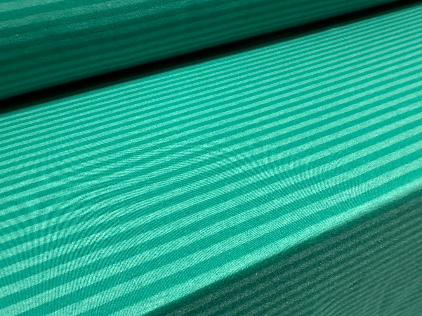 Viscose single jersey fashion fabric, per metre - stripe - jade green
