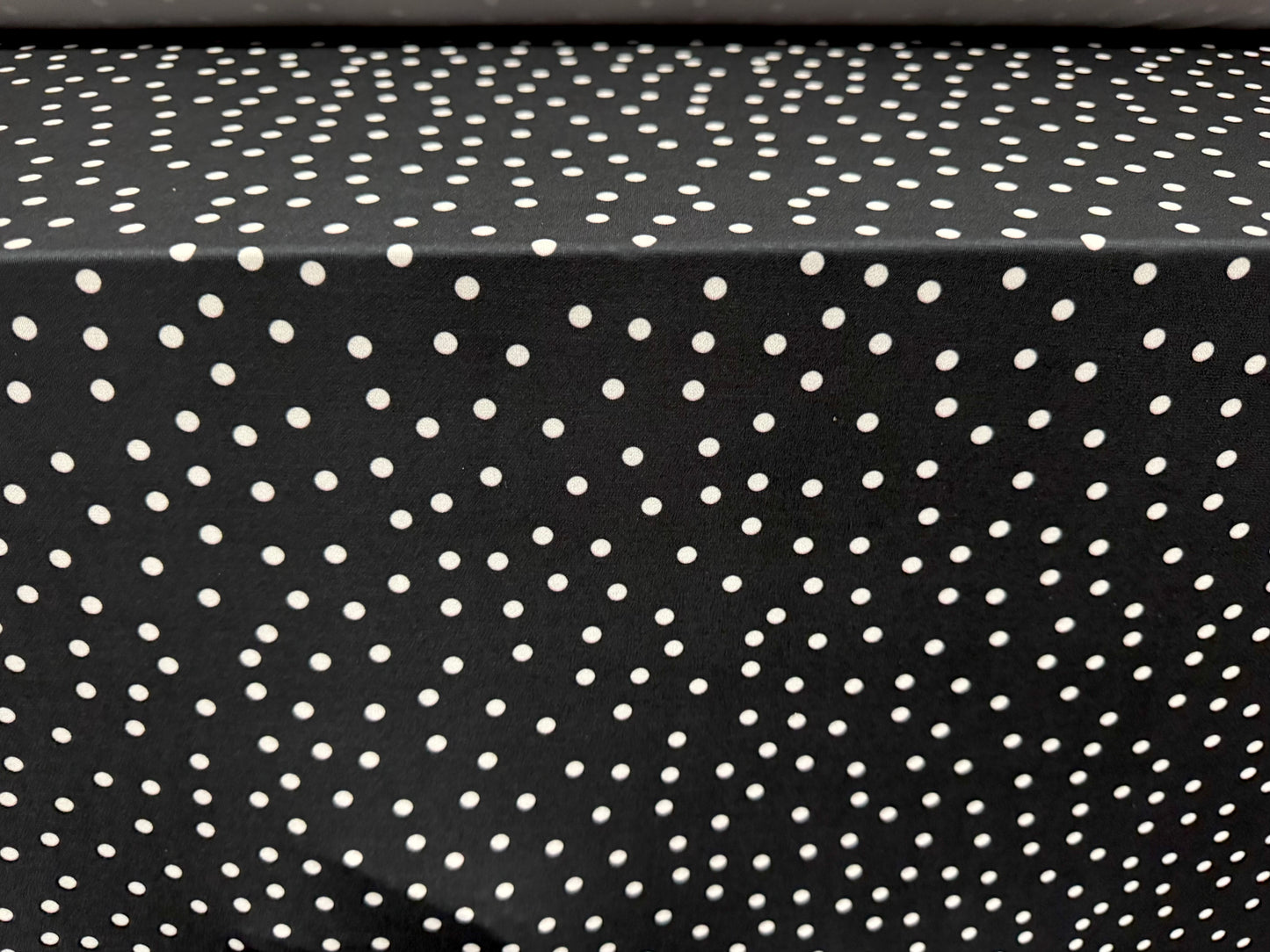 ITY stretch spandex single jersey fabric, per metre - spot print - black & white