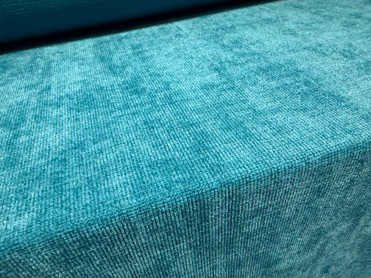 Soft chenille upholstery fabric, per metre - plain - turquoise
