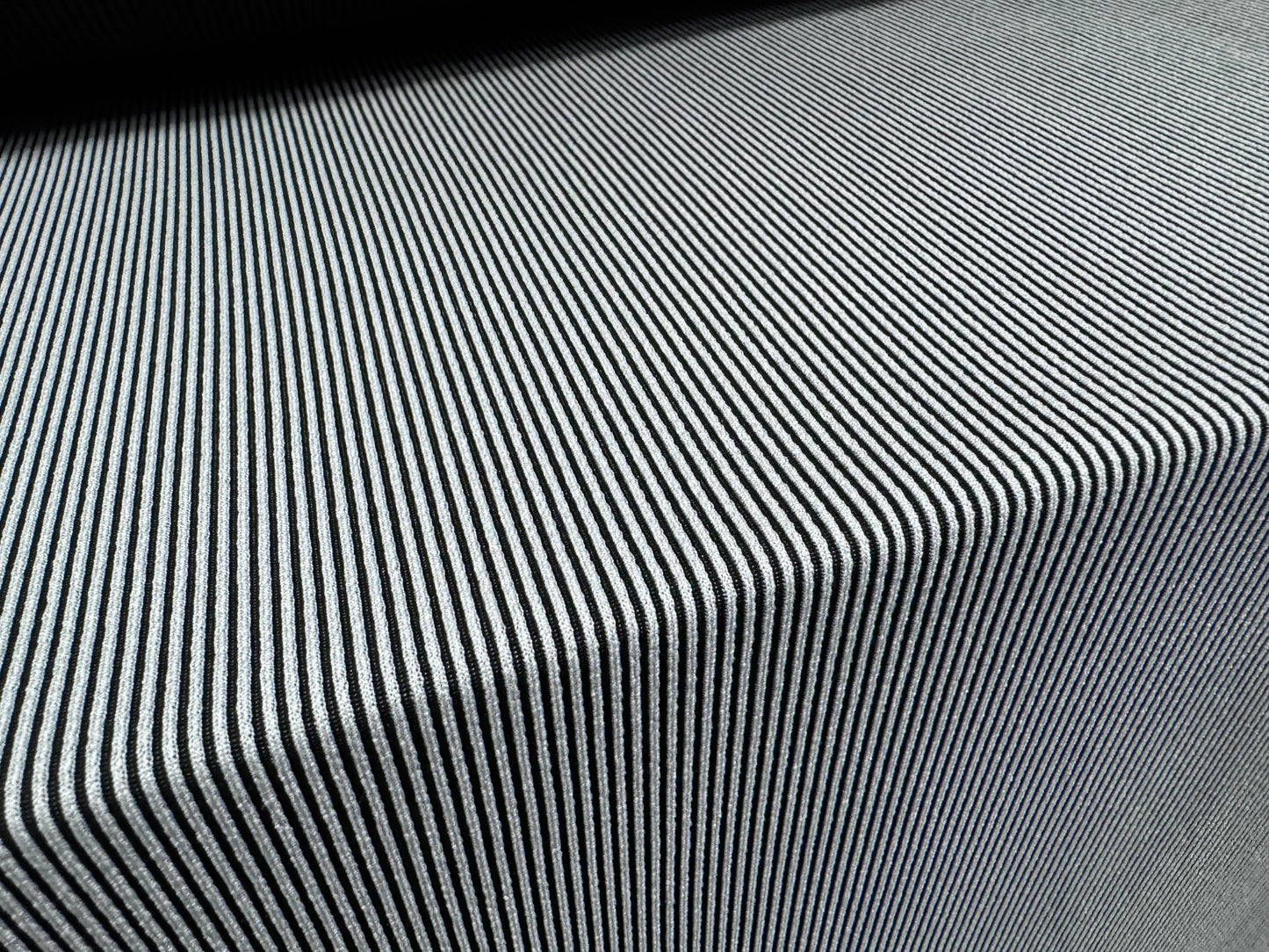 Stretch spandex rib fabric, per metre - pinstripe - pale blue & black