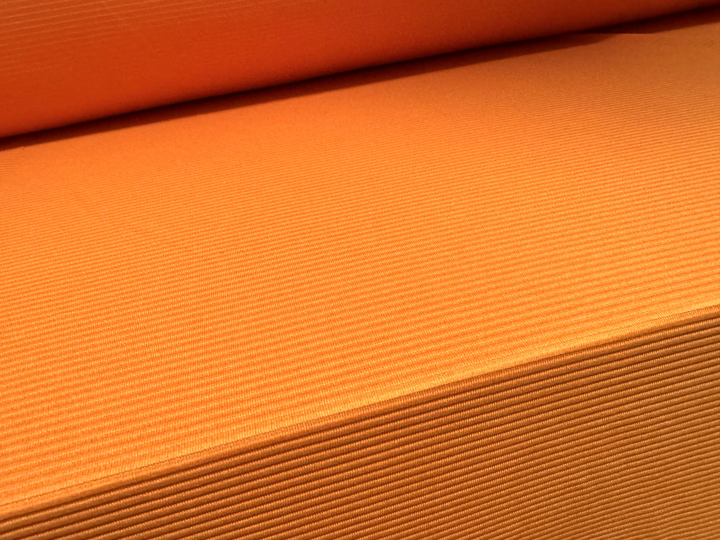 Ottoman Rib Stretch Double jersey fabric , per metre - plain - orange