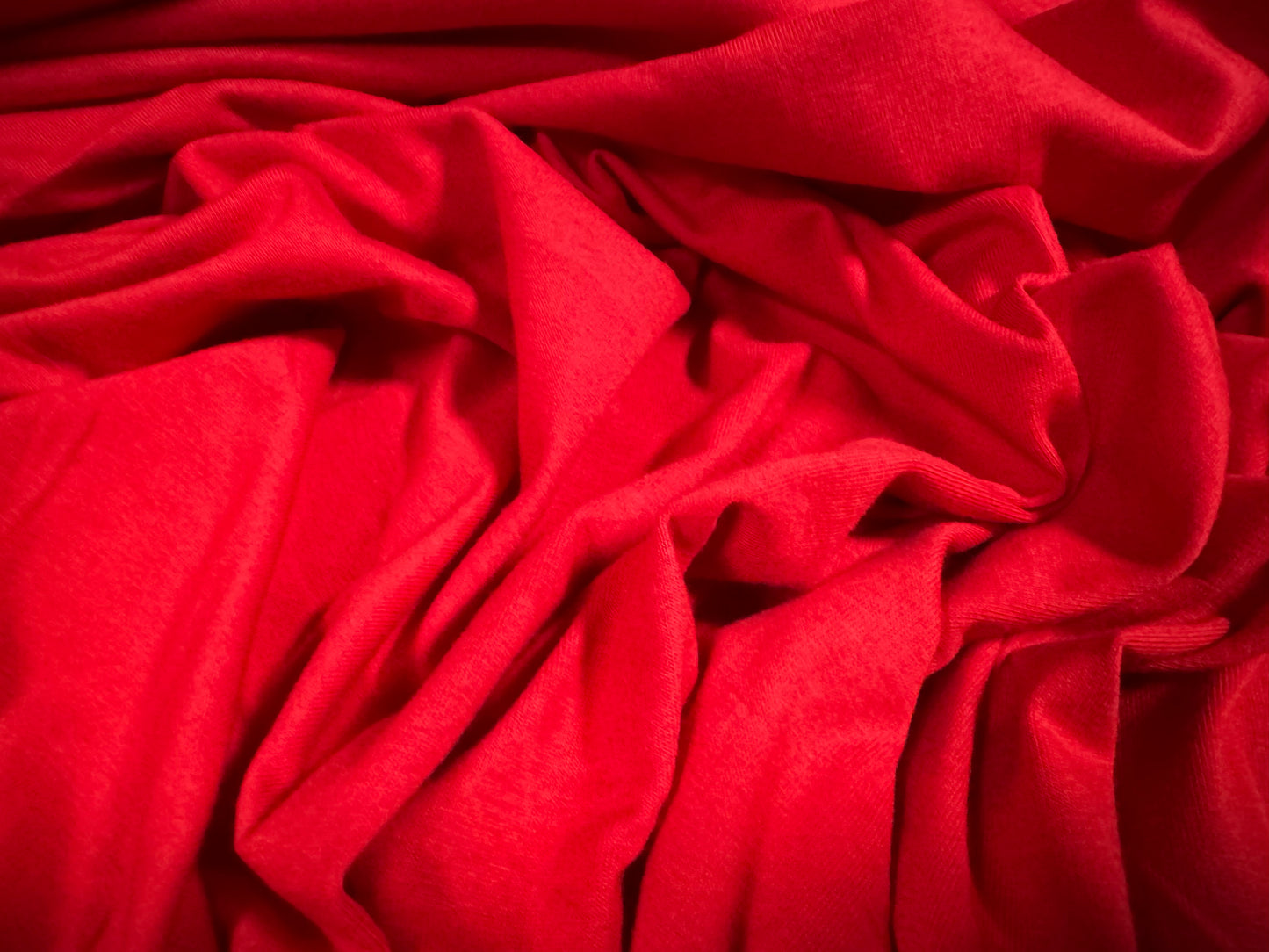 Cotton spandex stretch single jersey fabric, per metre - plain - red