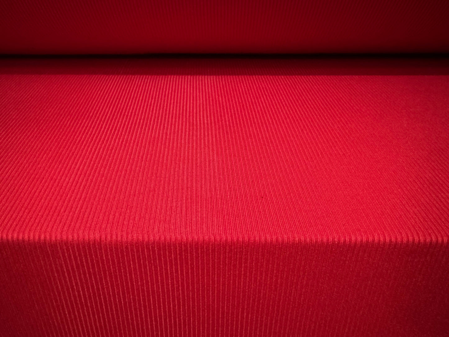Soft touch stretch spandex rib jersey fabric, per metre - plain - bright red