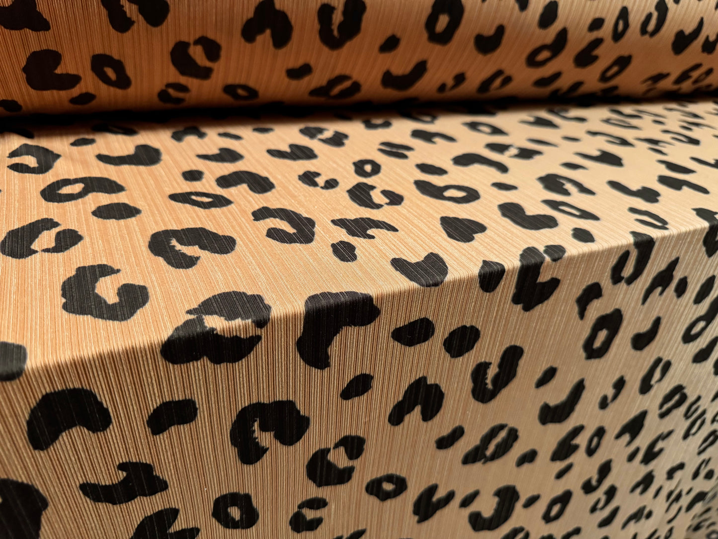 Stretch spandex ribbed jersey fabric, per metre - cheetah print - light brown