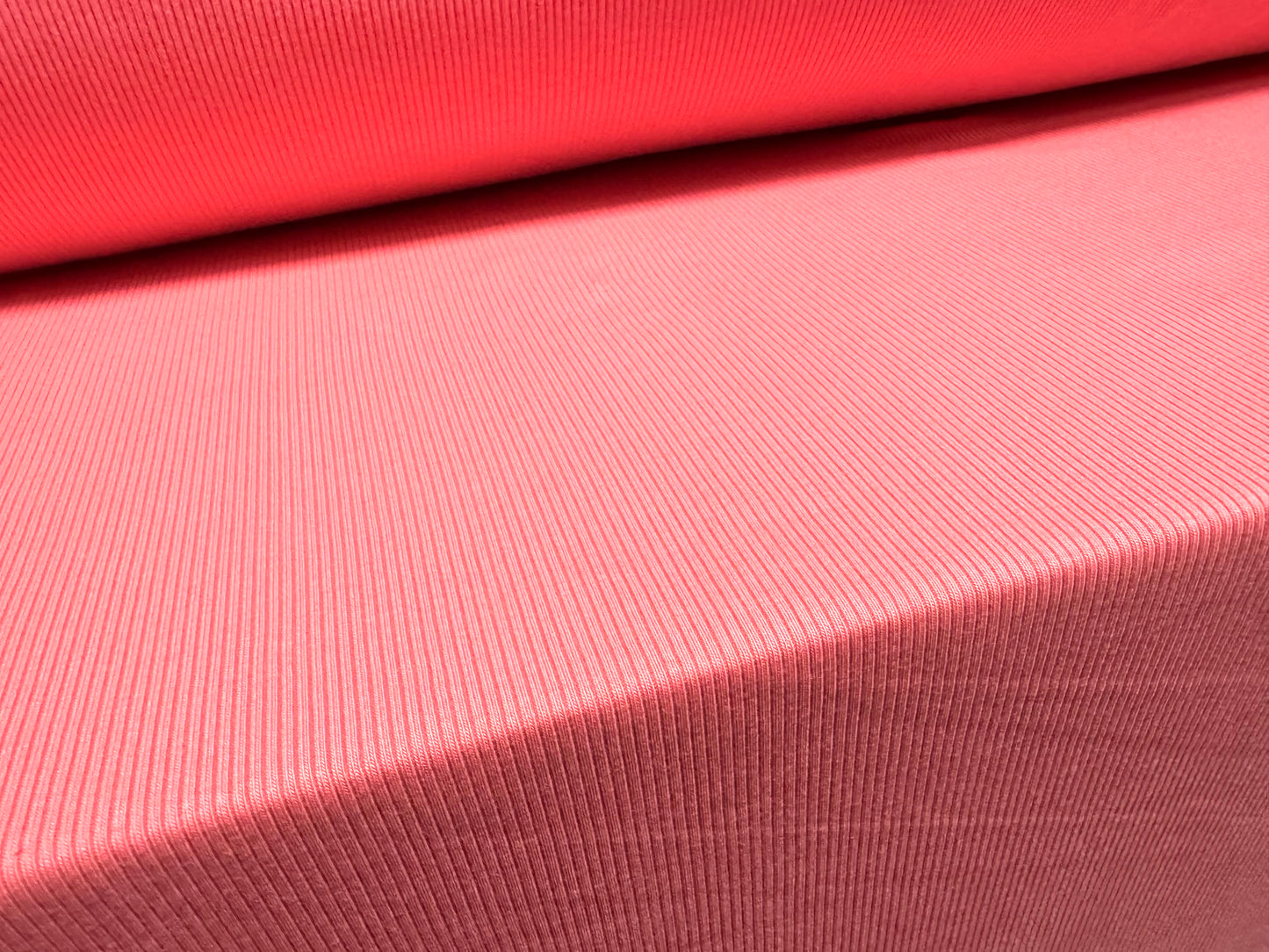 Cotton spandex stretch rib jersey fabric, per metre - plain - pink