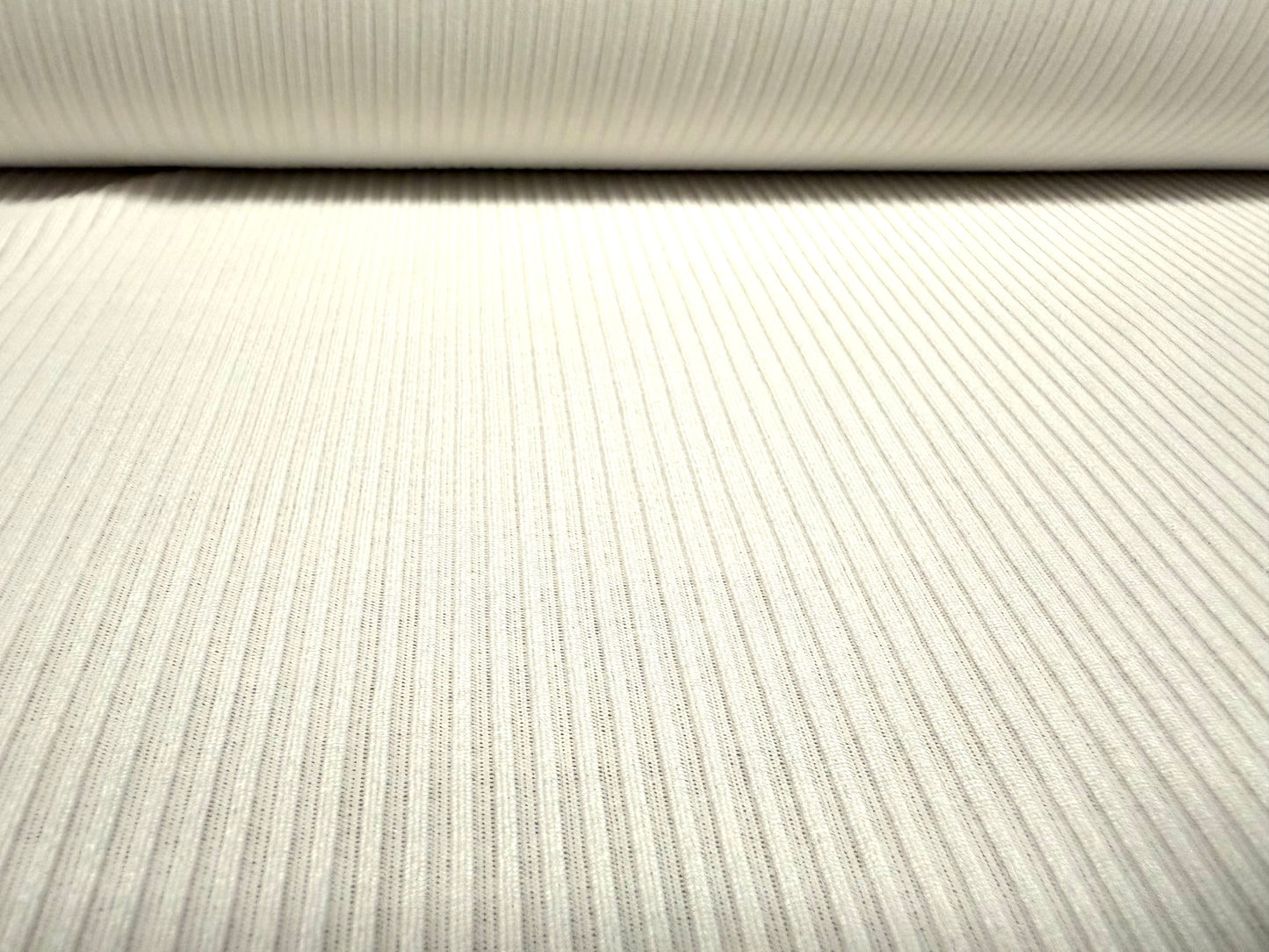 2x2 Stretch spandex ribbed jersey fabric, per metre - plain - ivory