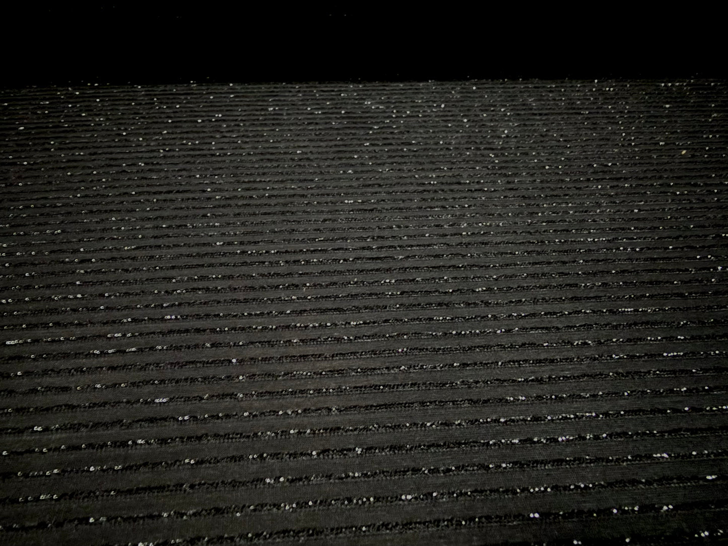 Metallic stretch jersey fabric, per metre - lurex pinstripe - black