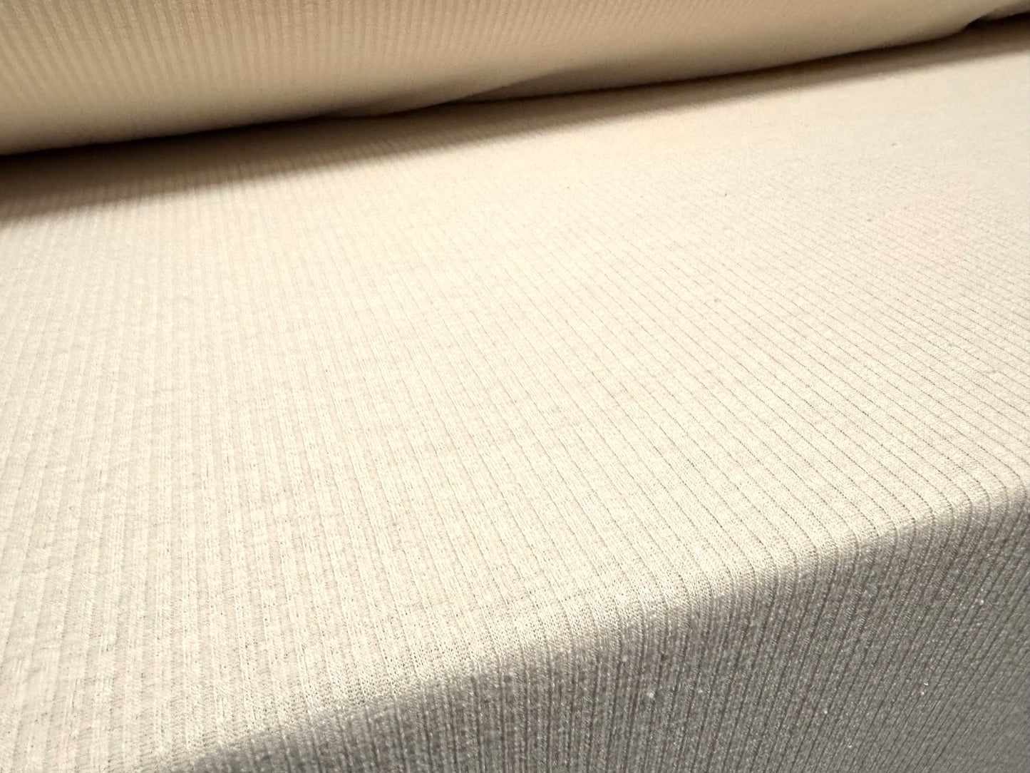 Stretch spandex rib jersey fabric, per metre - plain - cream