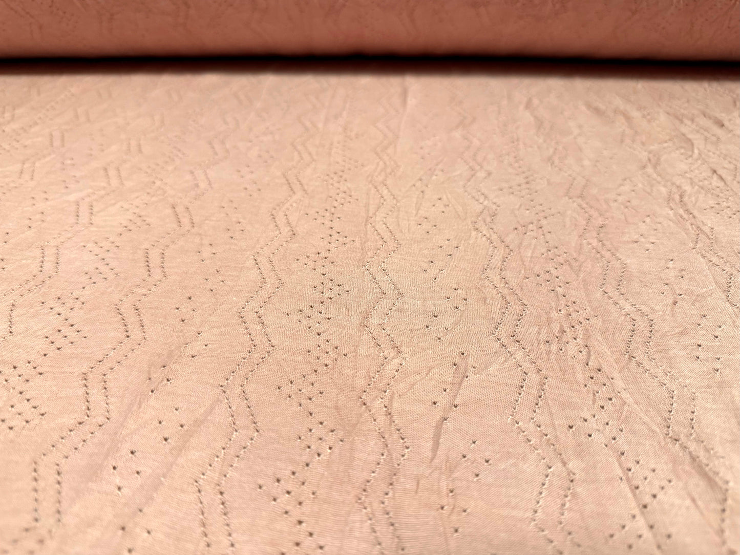 Pointelle crush single jersey viscose fabric, per metre - Rose pink