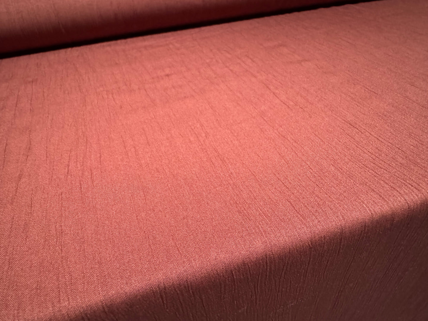 Crinkle plain weave dress fabric, per metre - plain - brick