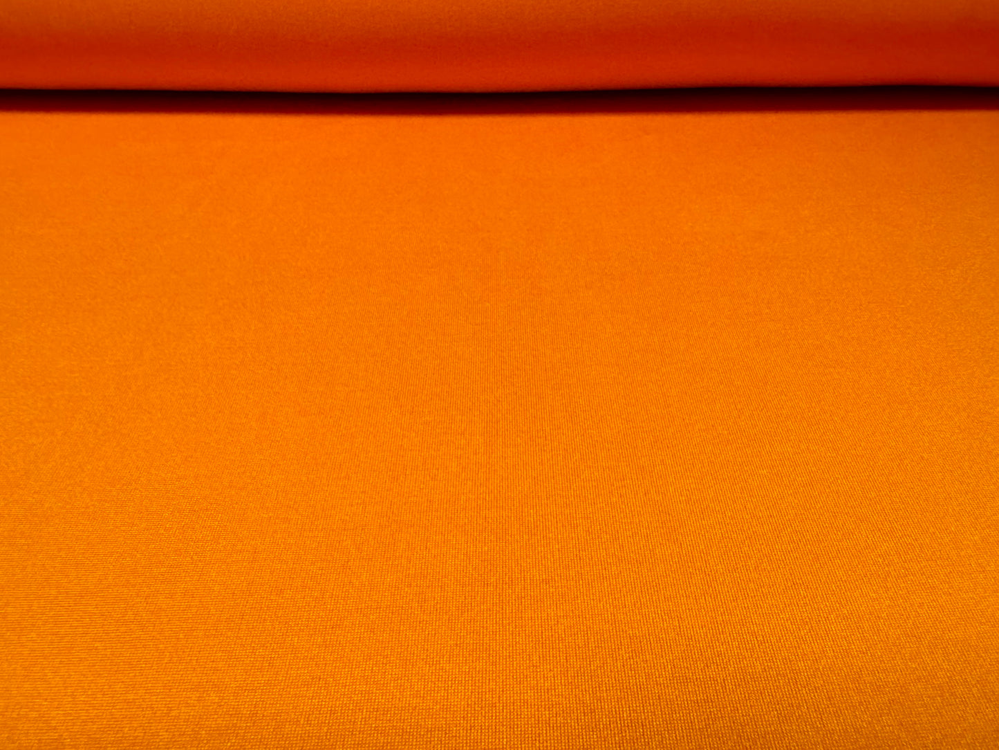 Soft touch spandex stretch jersey dress fabric, per metre - plain - satsuma orange
