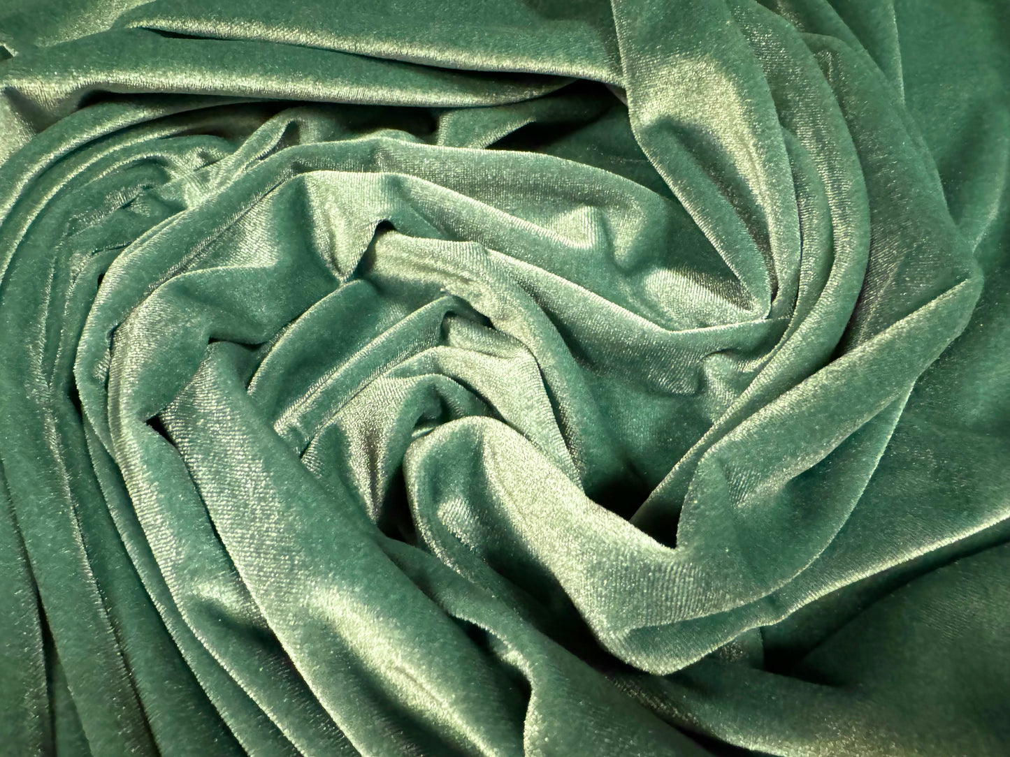 Spandex velvet stretch dress fabric, per metre - plain - spearmint
