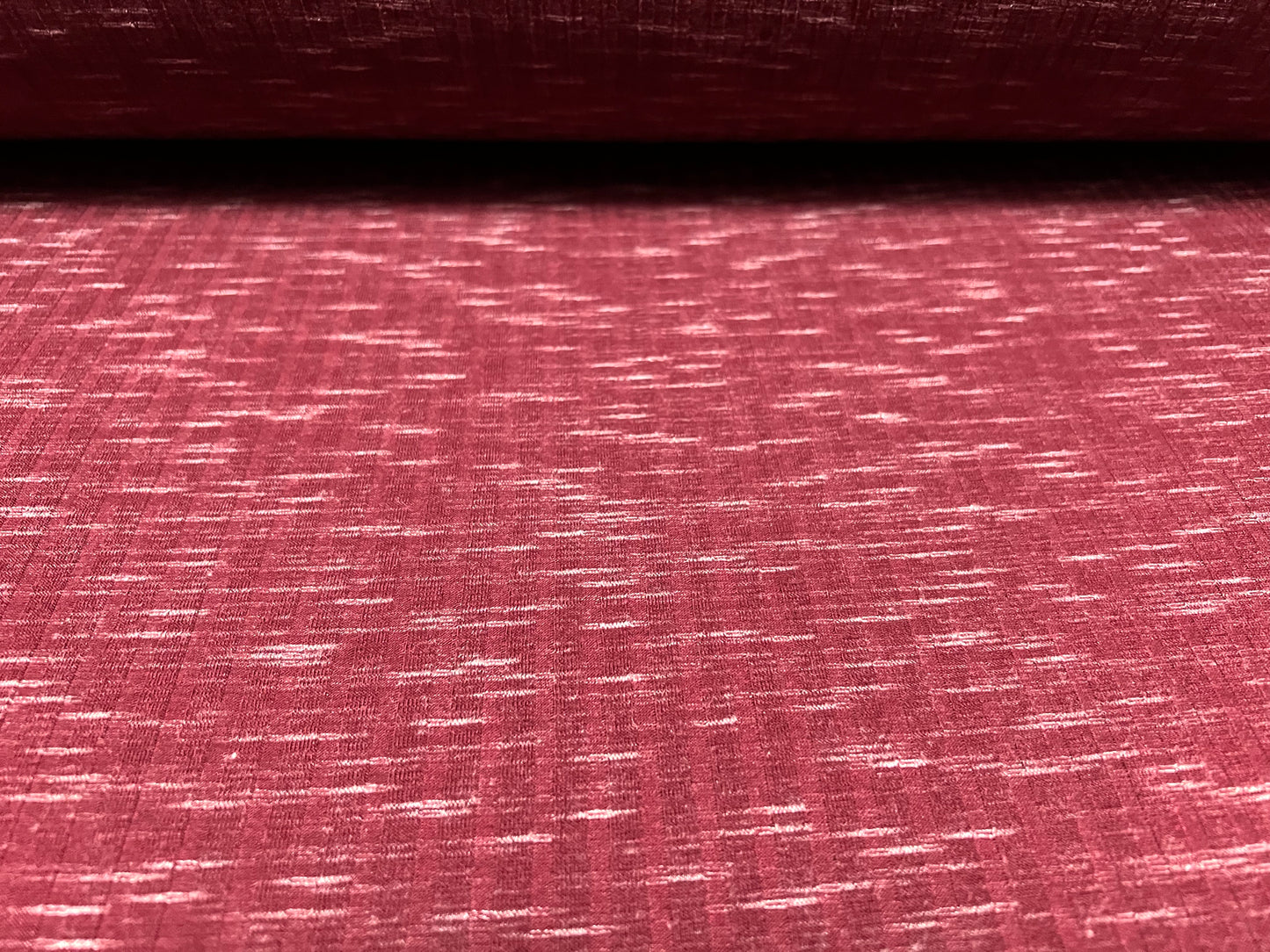 Soft stretch ribbed jersey knit fabric, per metre - dash melange - wine