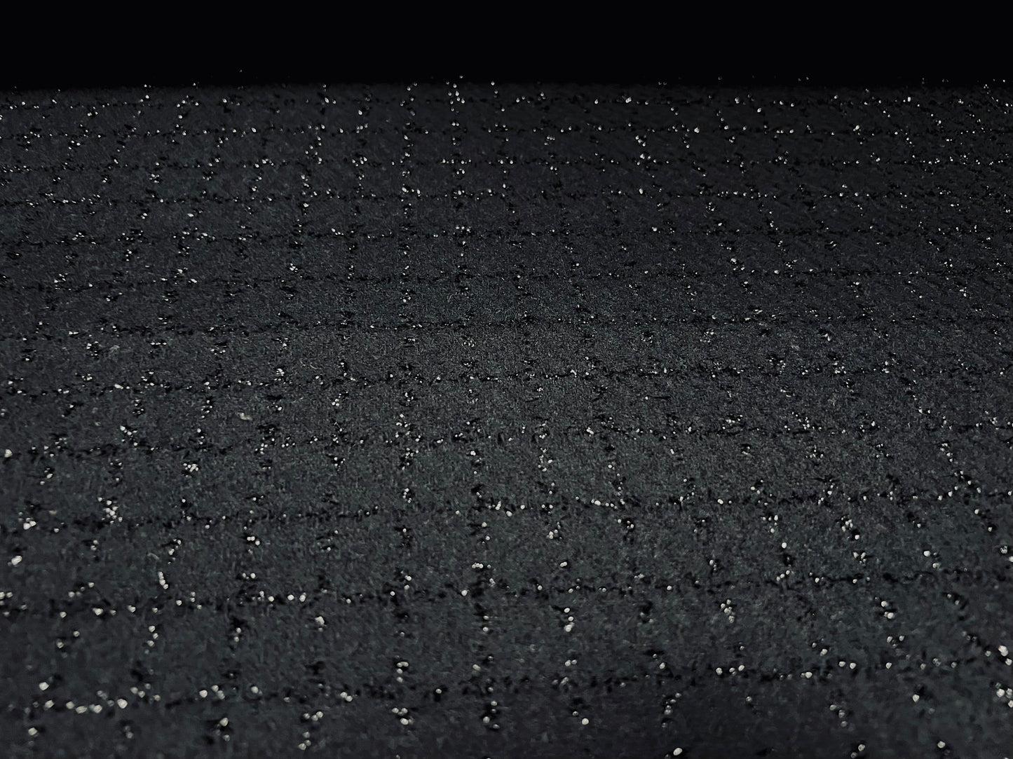 Metallic Wool jacquard woven fabric, per metre - lurex check - black on black