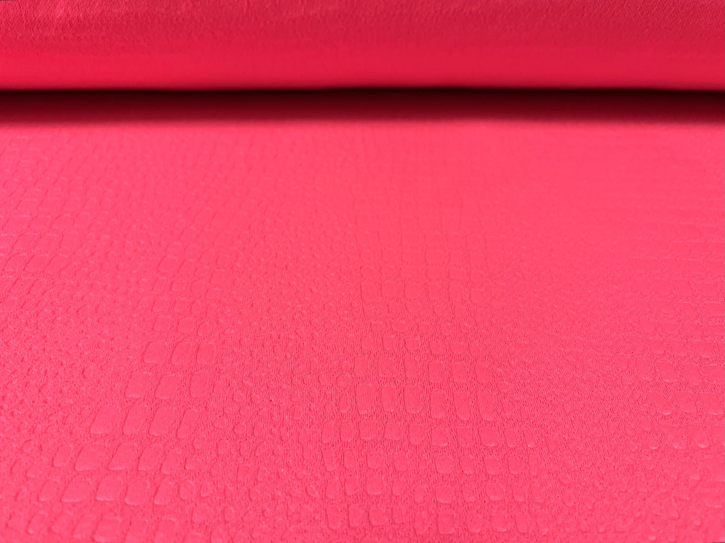 Scuba neoprene style spandex jersey fabric, per metre - embossed crocodile design - fluorescent pink