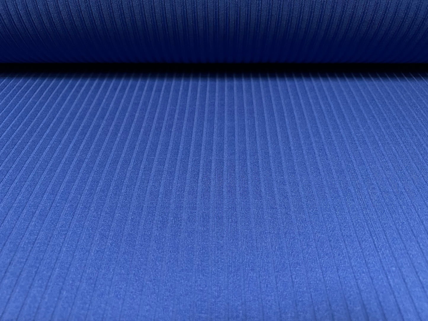 Stretch spandex rib jersey bodycon fabric, per metre - plain - cobalt blue