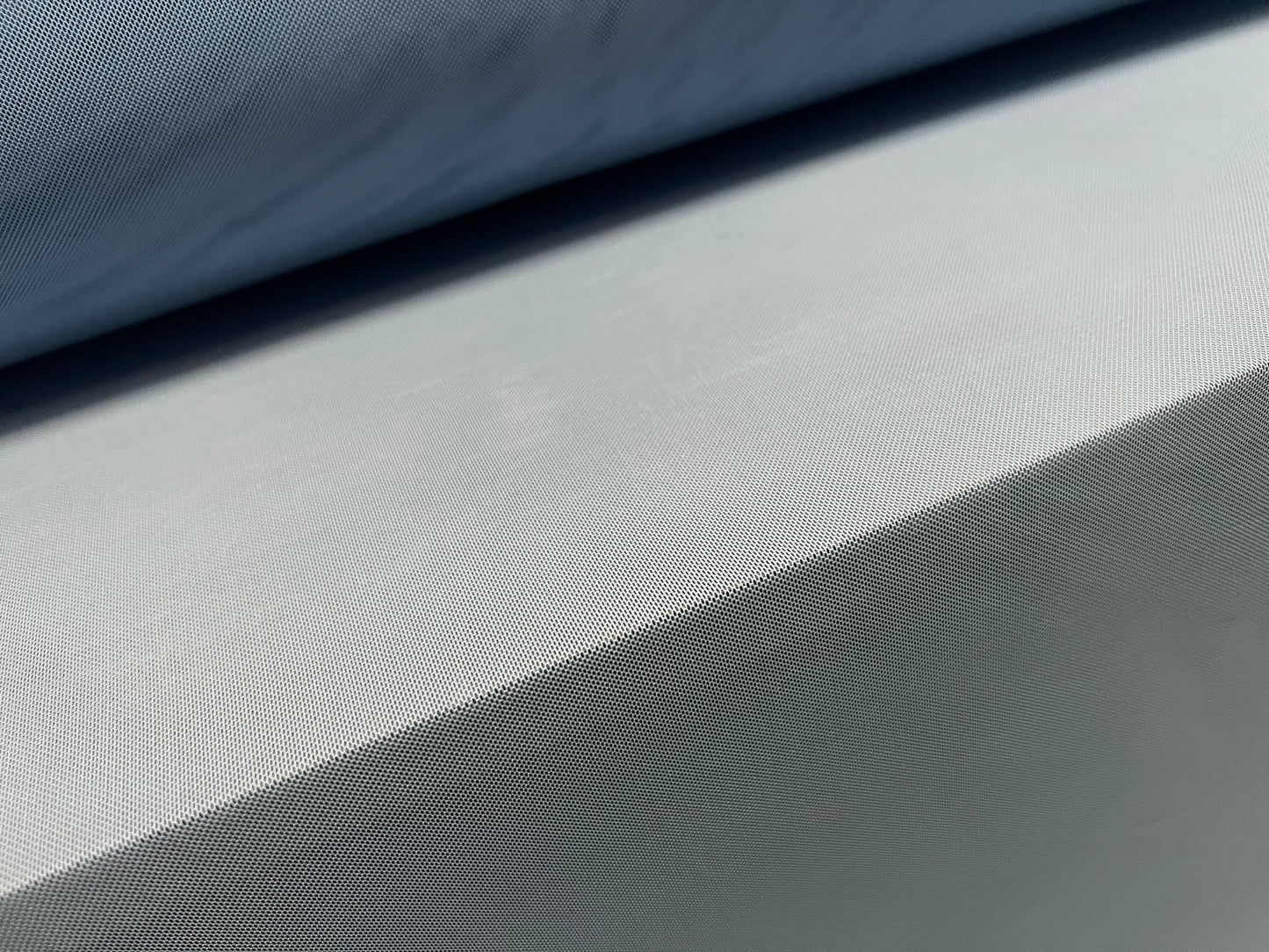 Power mesh net stretch spandex fabric, per metre - plain - light steel blue
