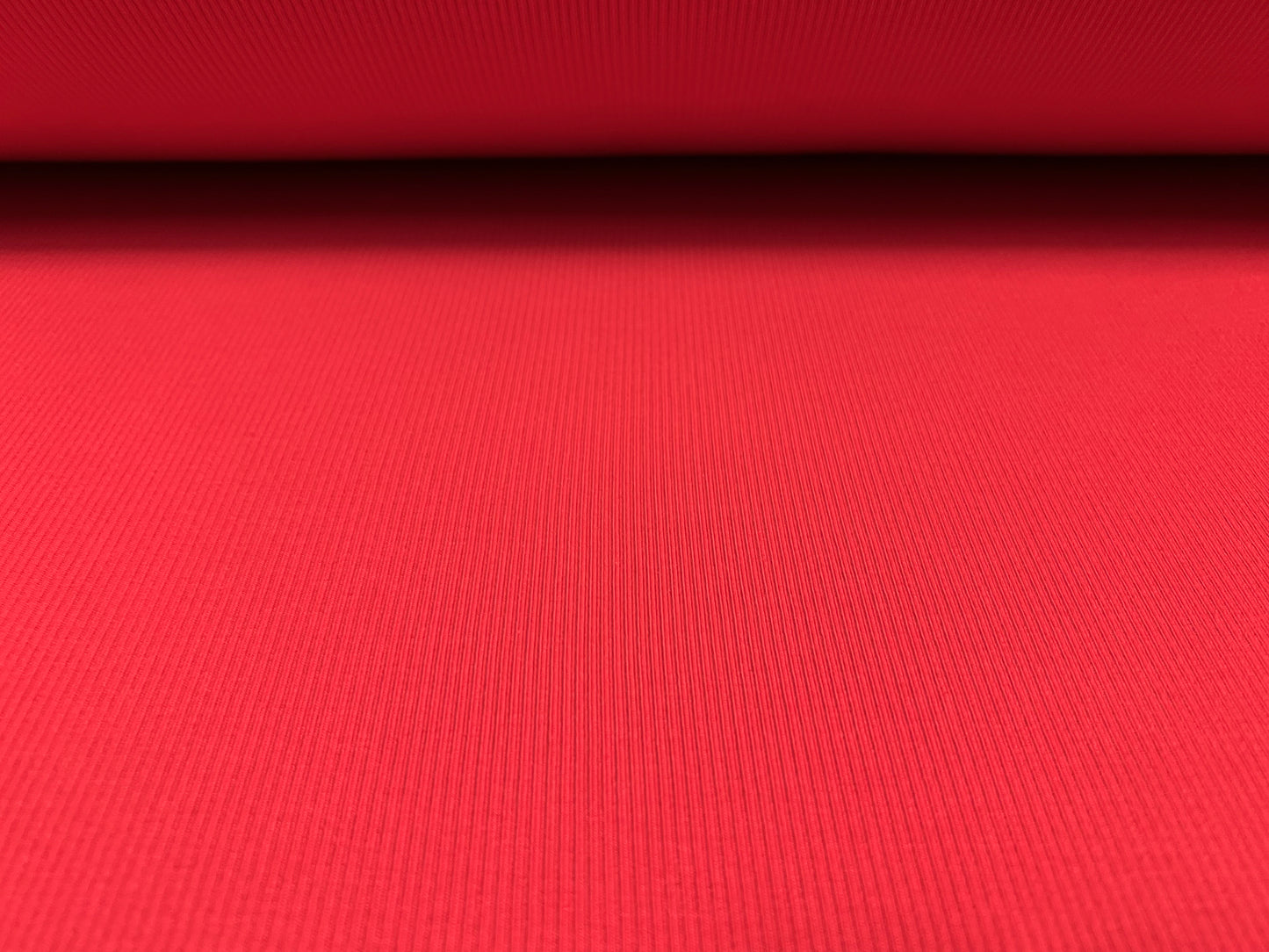 Cotton spandex stretch rib jersey fabric, per metre - plain - red