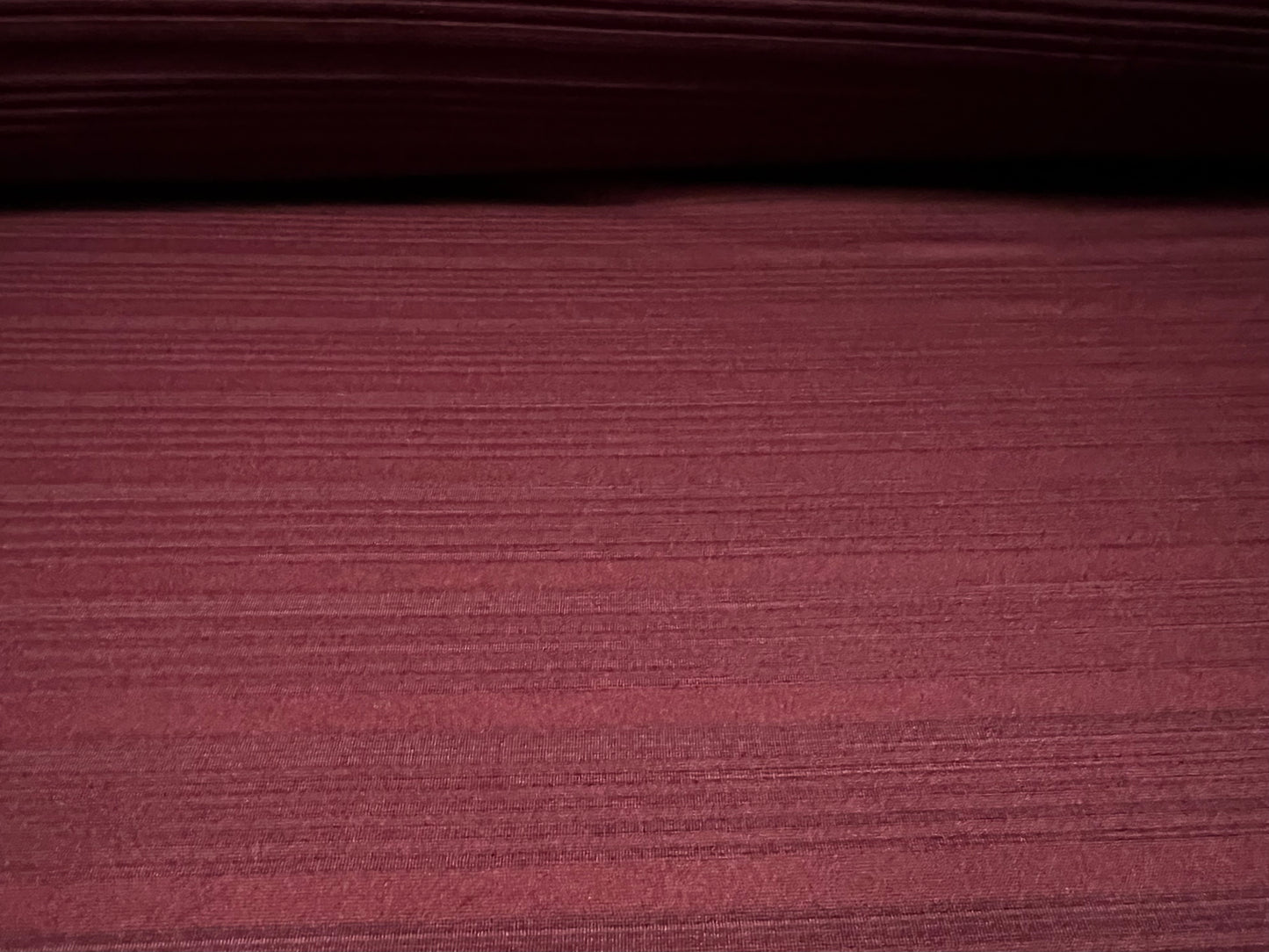 Stretch single jersey fashion fabric, per metre - engineered self stripe - burgundy