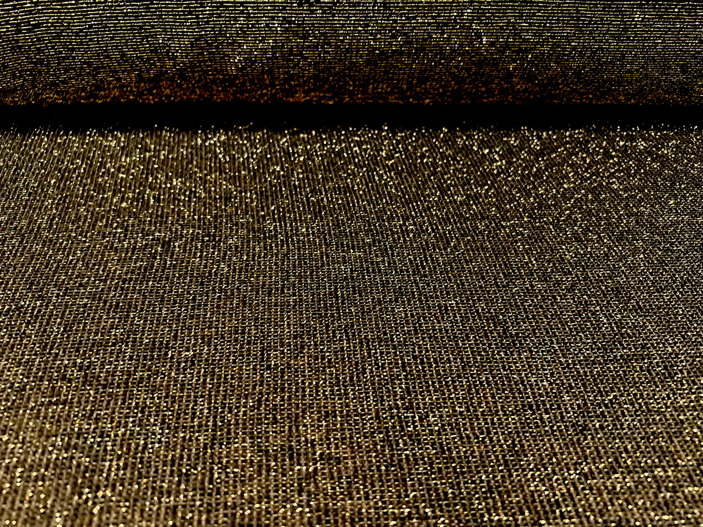 Metallic lightweight single jersey fashion fabric, per metre - lurex sparkle - black & gold