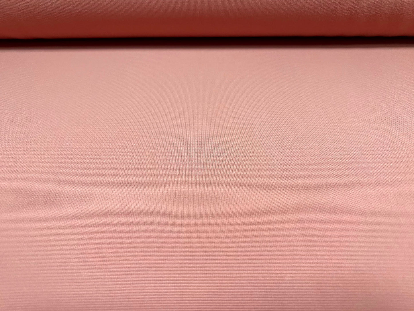 Fine Ottoman Rib Stretch Spandex Double Jersey Fabric , Per Metre - Plain - dusky pink