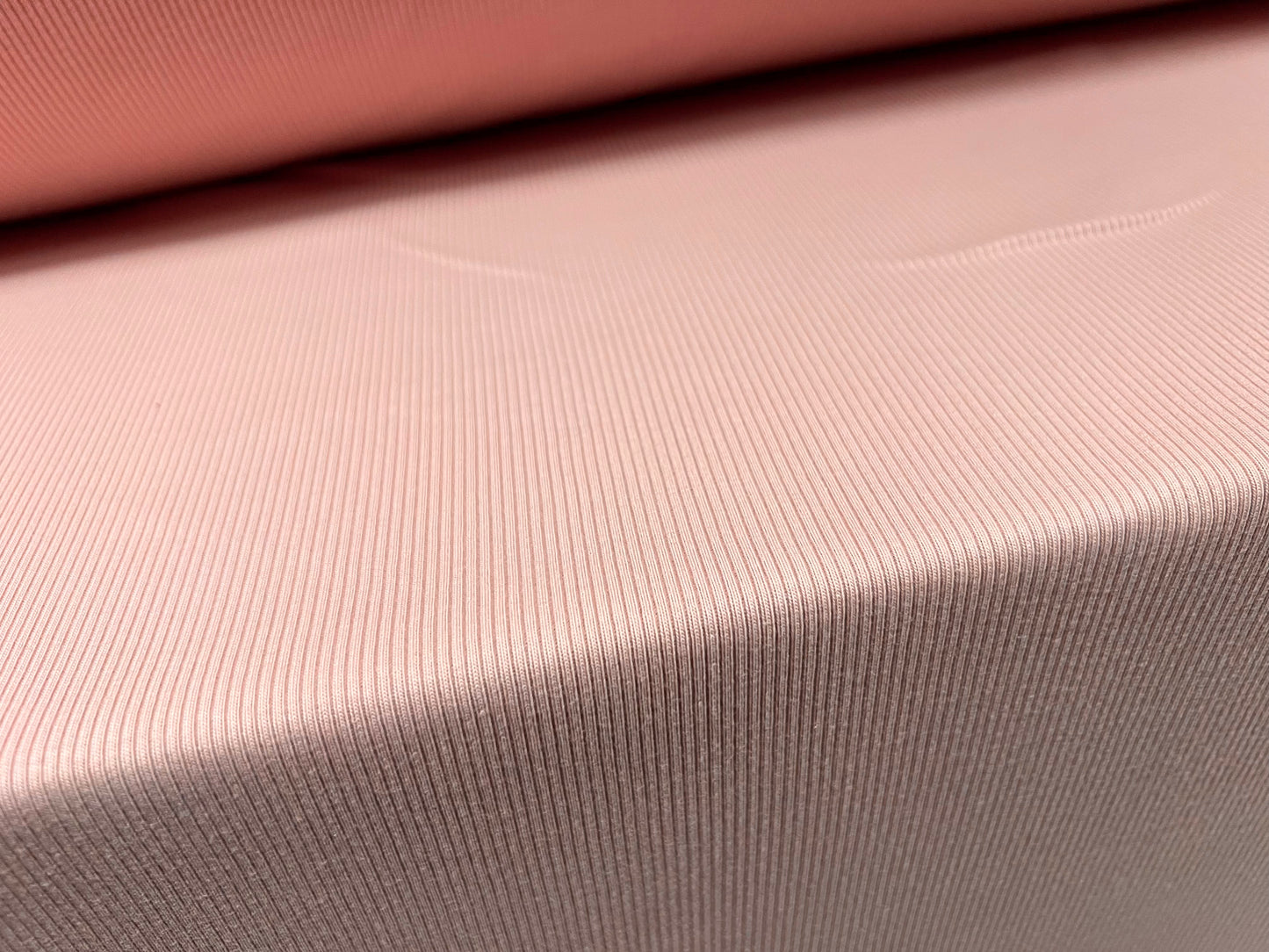 Cotton fine rib jersey fabric, per metre - plain - pink